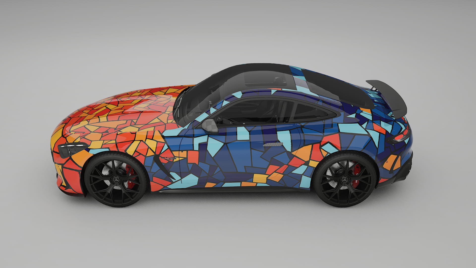 Mercedes AMG GT Coupe C192 BARCELONA – Designový Wrap PPF Fólie na auto - tisknutelný polyuretan