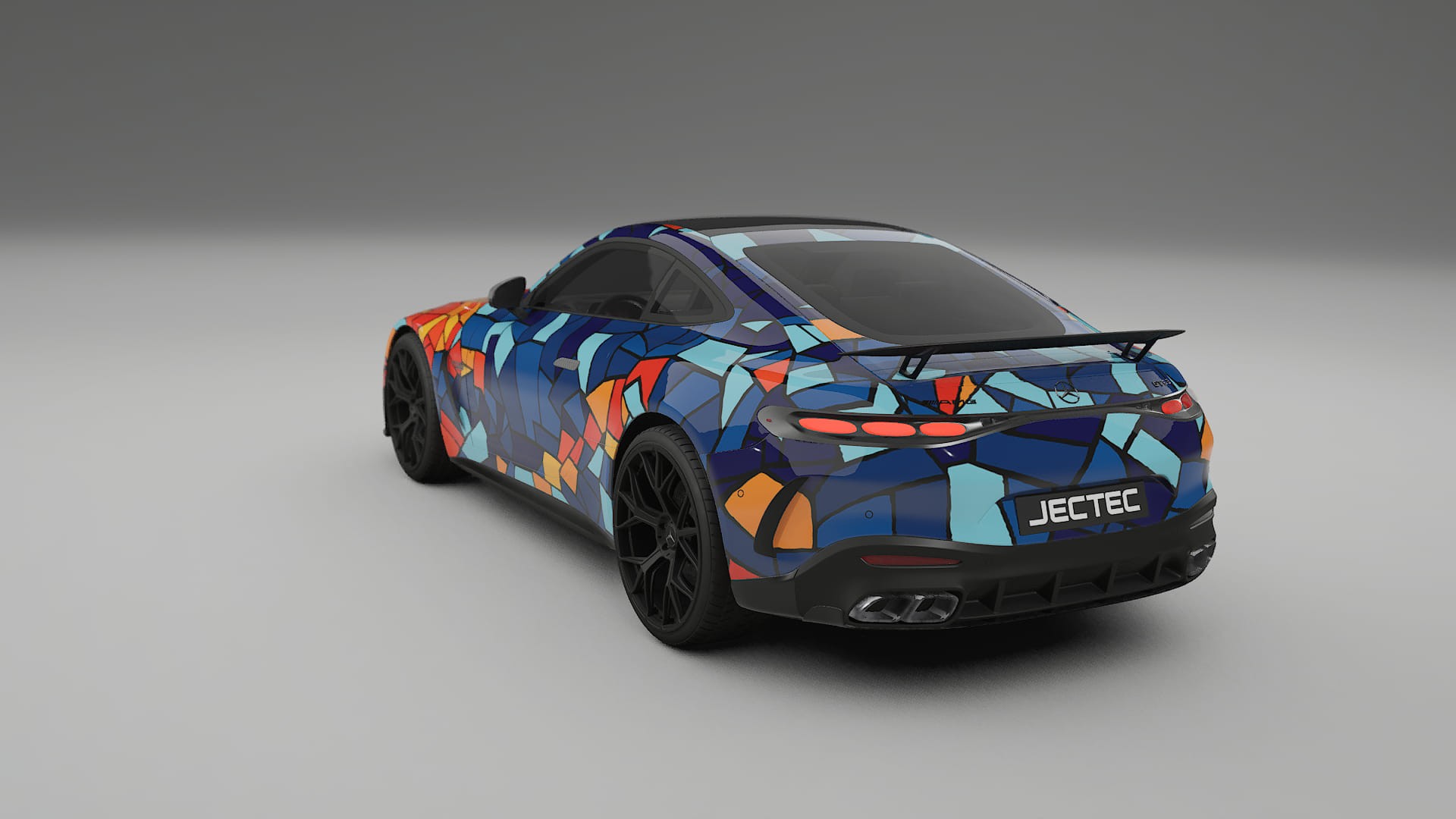 Mercedes AMG GT Coupe C192 BARCELONA – Designový Wrap PPF Fólie na auto - tisknutelný polyuretan