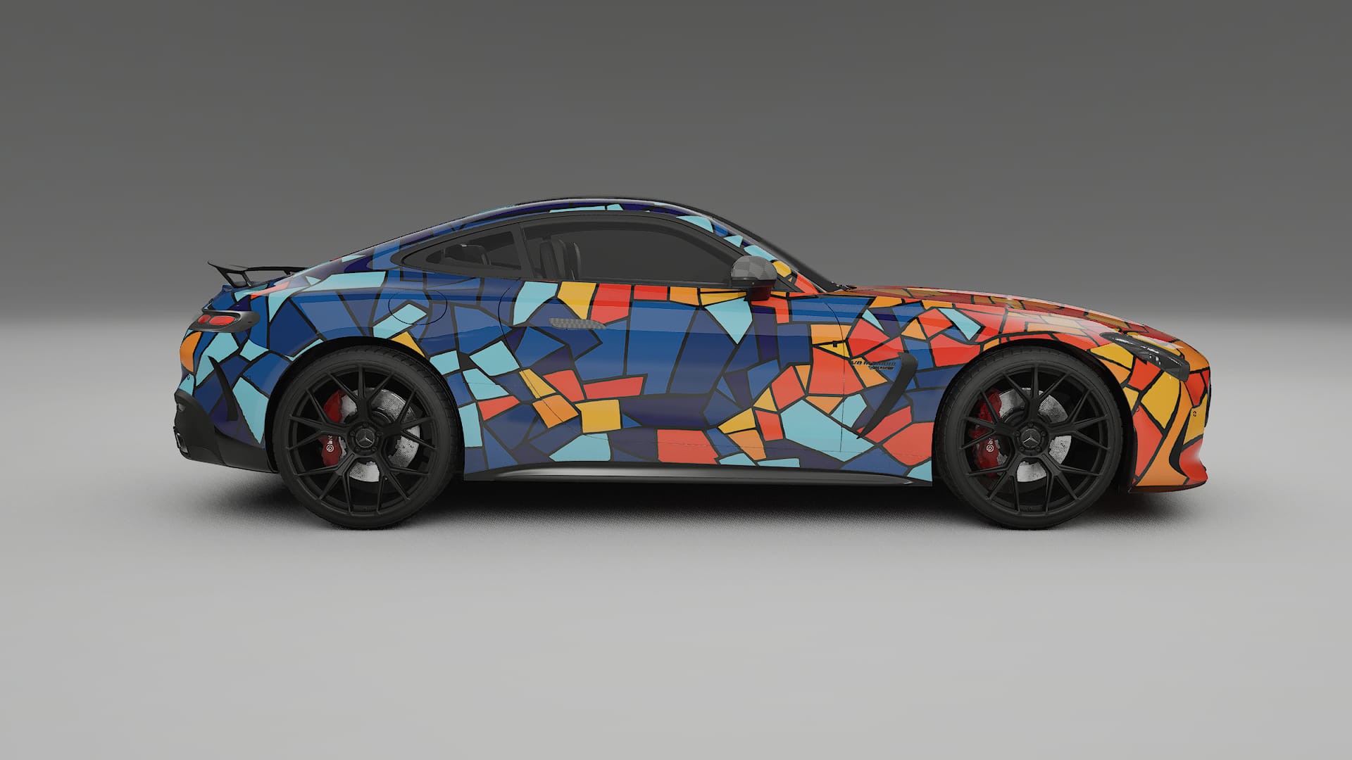 Mercedes AMG GT Coupe C192 BARCELONA – Designový Wrap PPF Fólie na auto - tisknutelný polyuretan