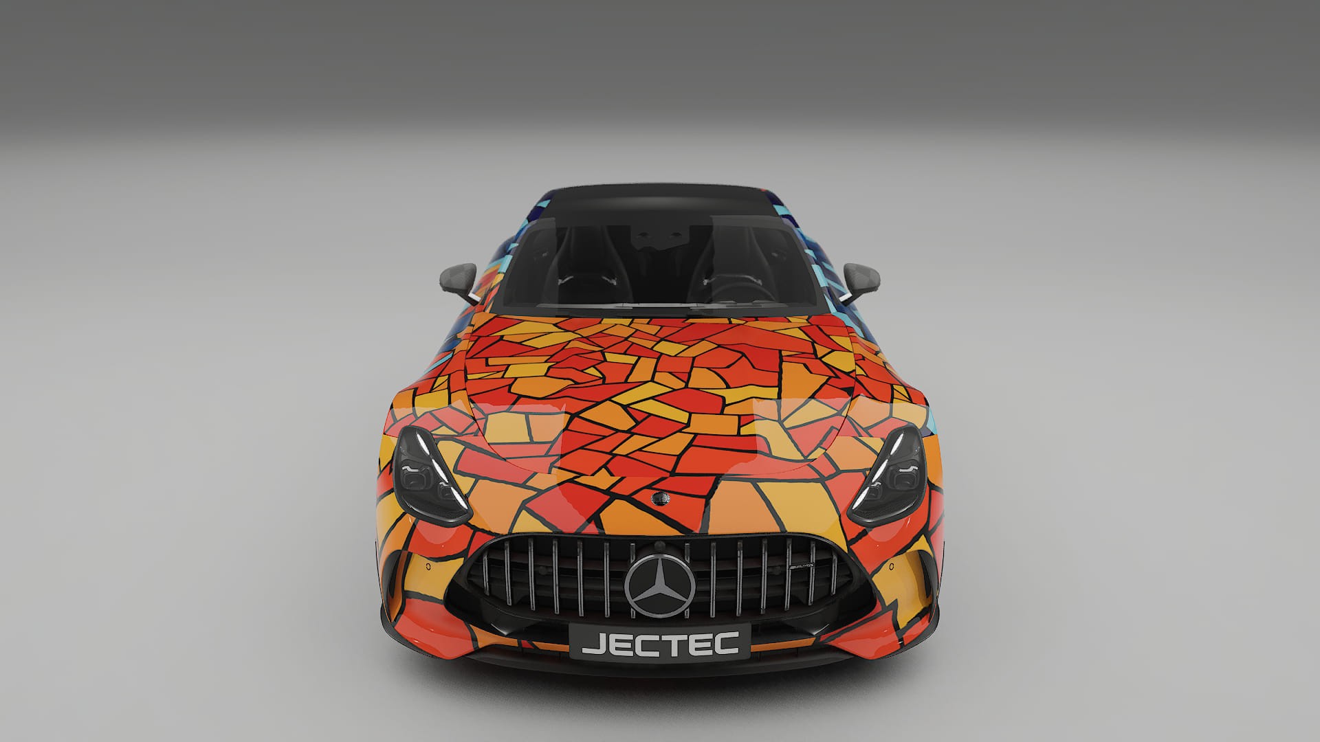 Mercedes AMG GT Coupe C192 BARCELONA – Designový Wrap PPF Fólie na auto - tisknutelný polyuretan