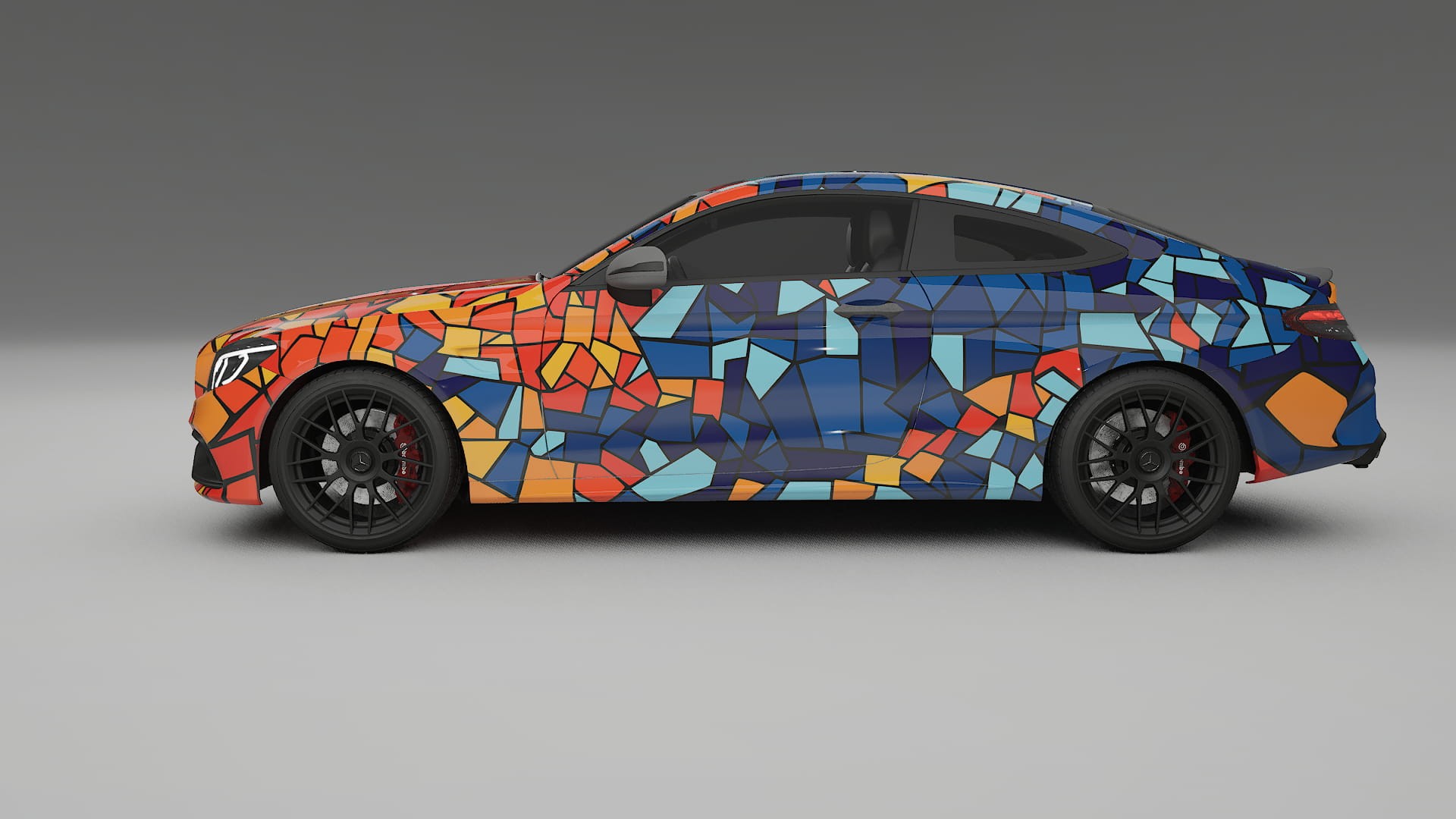 Mercedes C63 AMG W205 Coupe BARCELONA – Designový Wrap PPF Fólie na auto - tisknutelný polyuretan