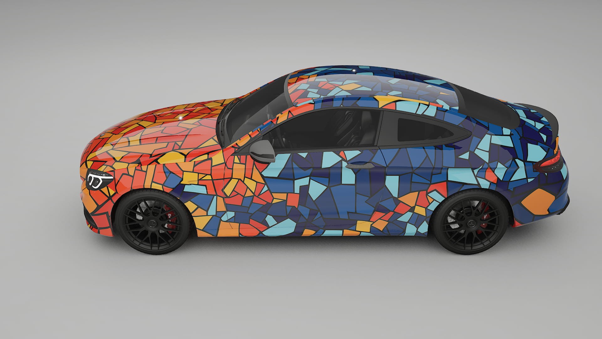Mercedes C63 AMG W205 Coupe BARCELONA – Designový Wrap PPF Fólie na auto - tisknutelný polyuretan