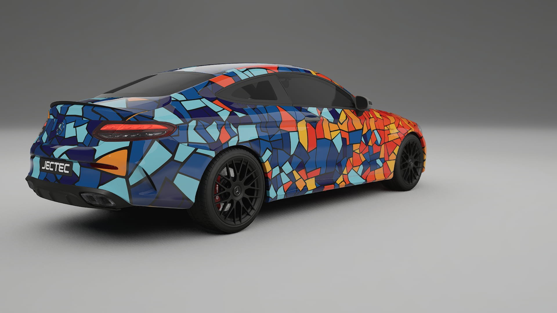 Mercedes C63 AMG W205 Coupe BARCELONA – Designový Wrap PPF Fólie na auto - tisknutelný polyuretan