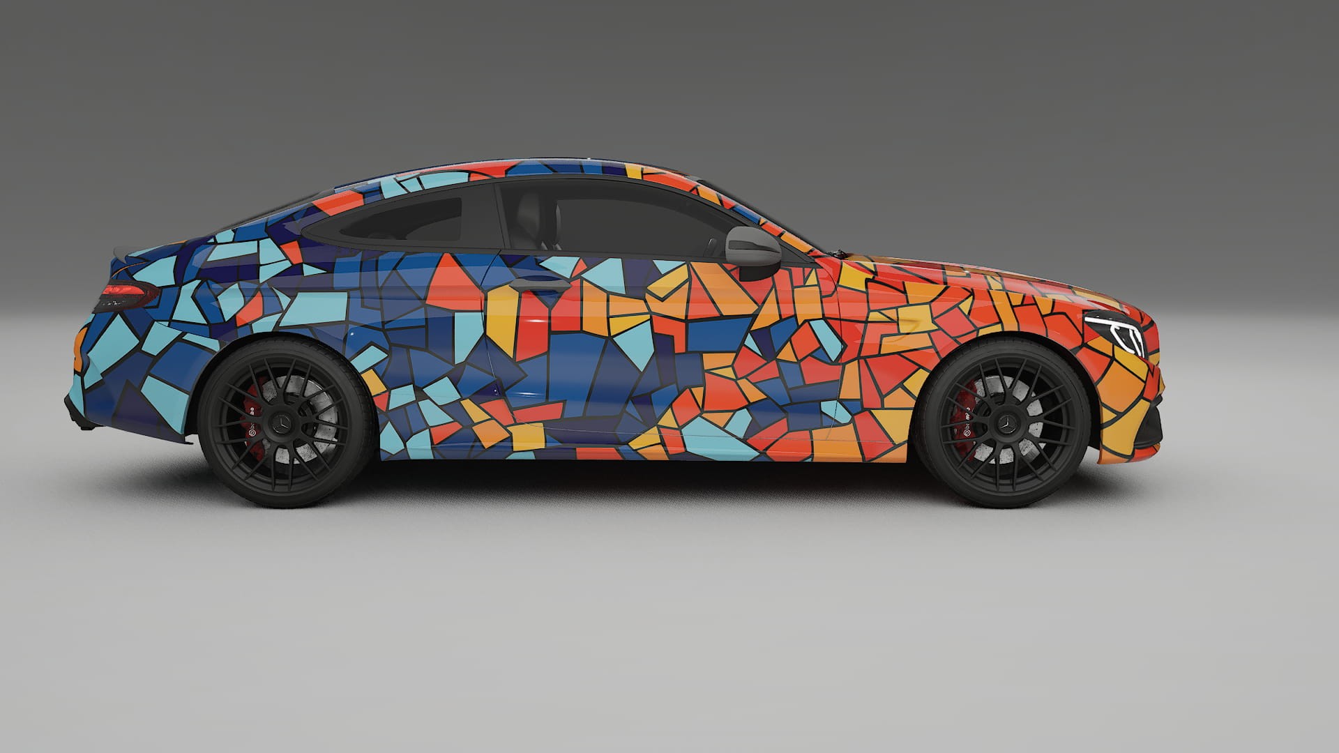 Mercedes C63 AMG W205 Coupe BARCELONA – Designový Wrap PPF Fólie na auto - tisknutelný polyuretan