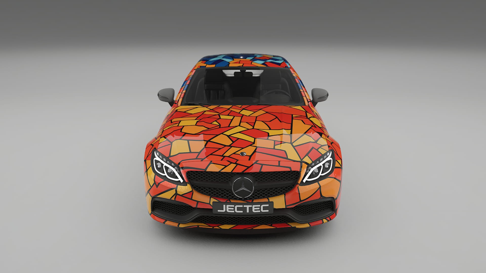 Mercedes C63 AMG W205 Coupe BARCELONA – Designový Wrap PPF Fólie na auto - tisknutelný polyuretan