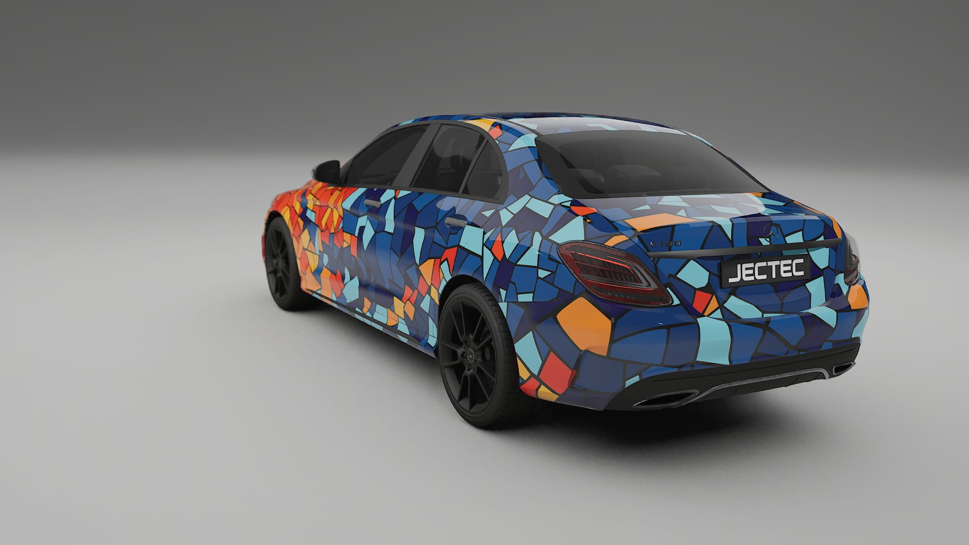 Mercedes C-class W205 AMG sedan BARCELONA – Designový Wrap PPF Fólie na auto - tisknutelný polyuretan