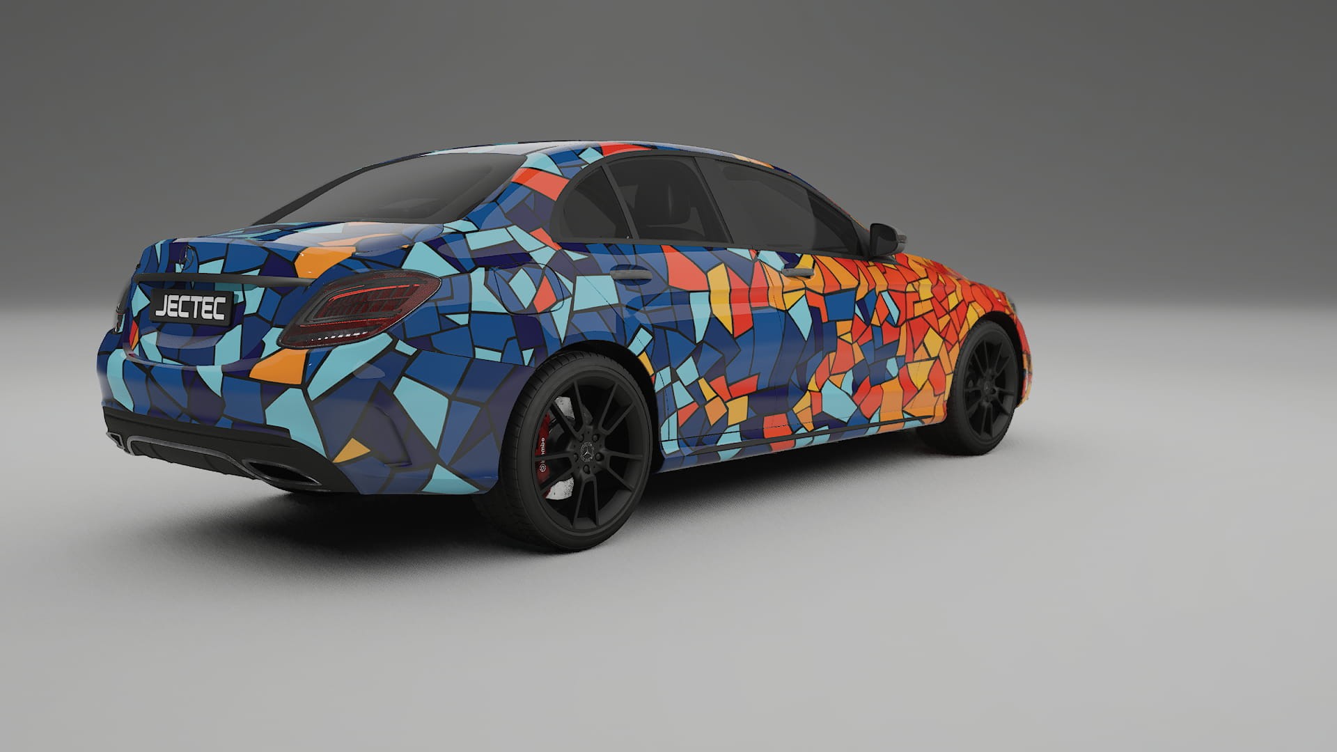 Mercedes C-class W205 AMG sedan BARCELONA – Designový Wrap PPF Fólie na auto - tisknutelný polyuretan