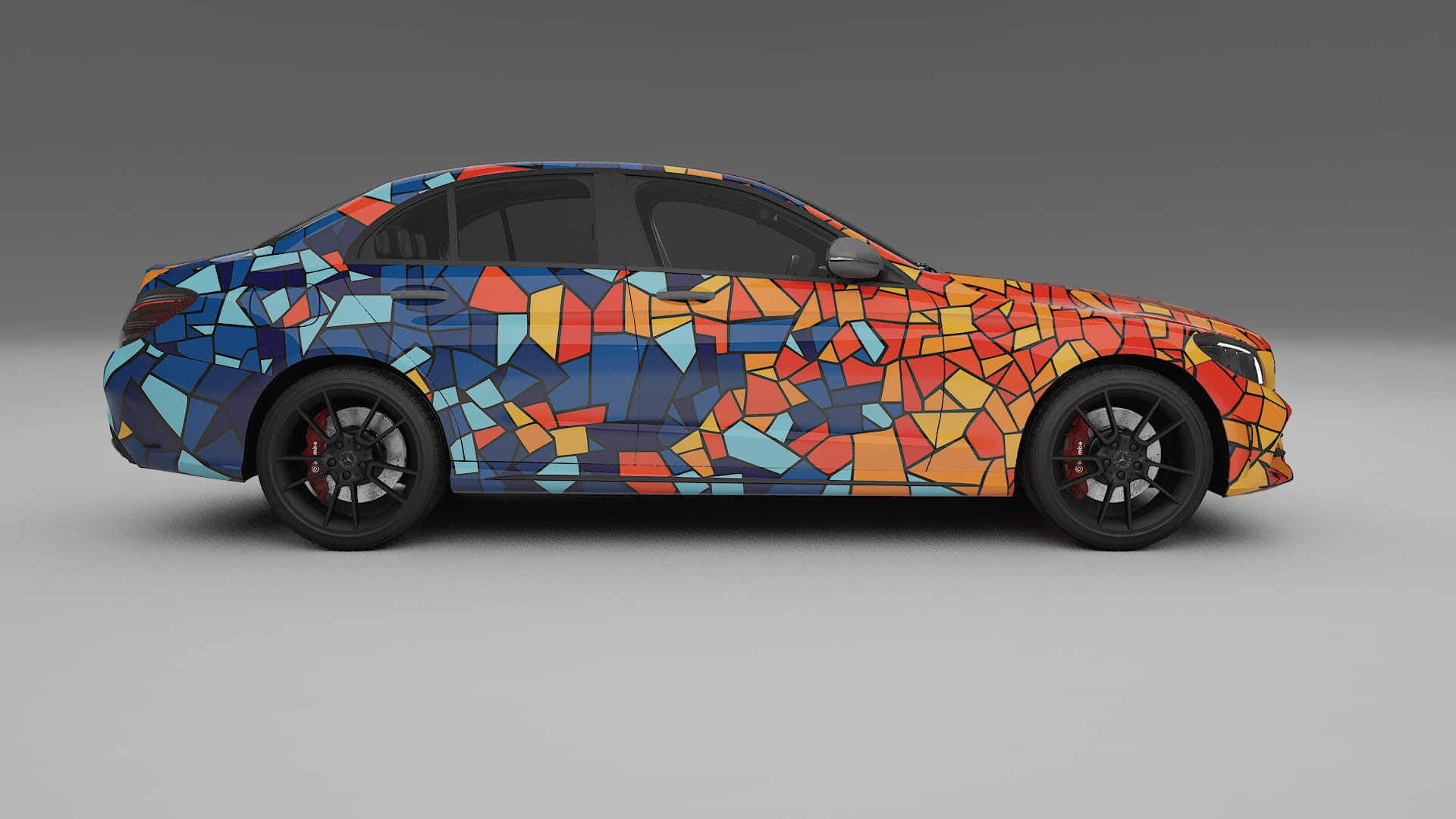 Mercedes C-class W205 AMG sedan BARCELONA – Designový Wrap PPF Fólie na auto - tisknutelný polyuretan