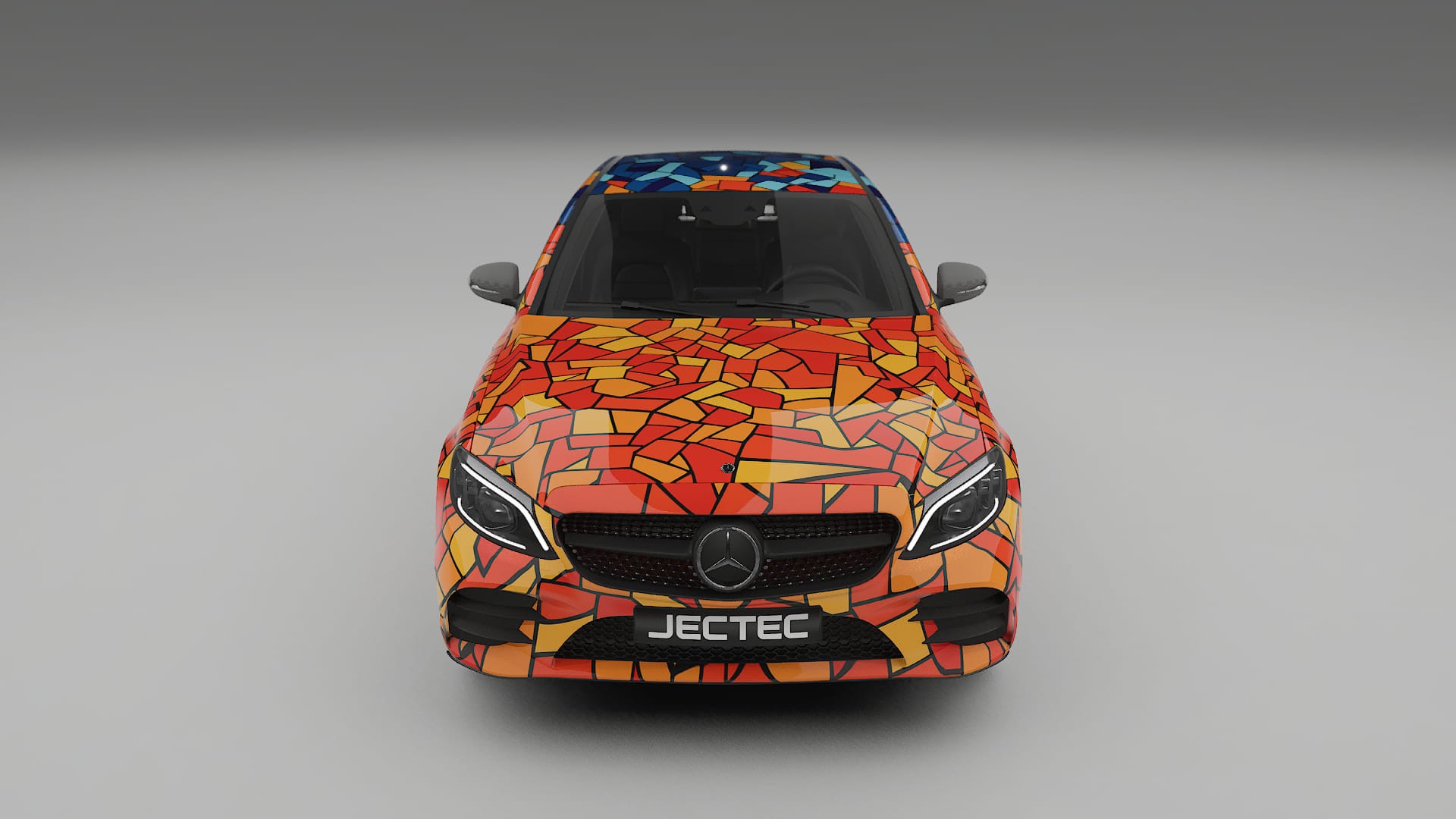 Mercedes C-class W205 AMG sedan BARCELONA – Designový Wrap PPF Fólie na auto - tisknutelný polyuretan