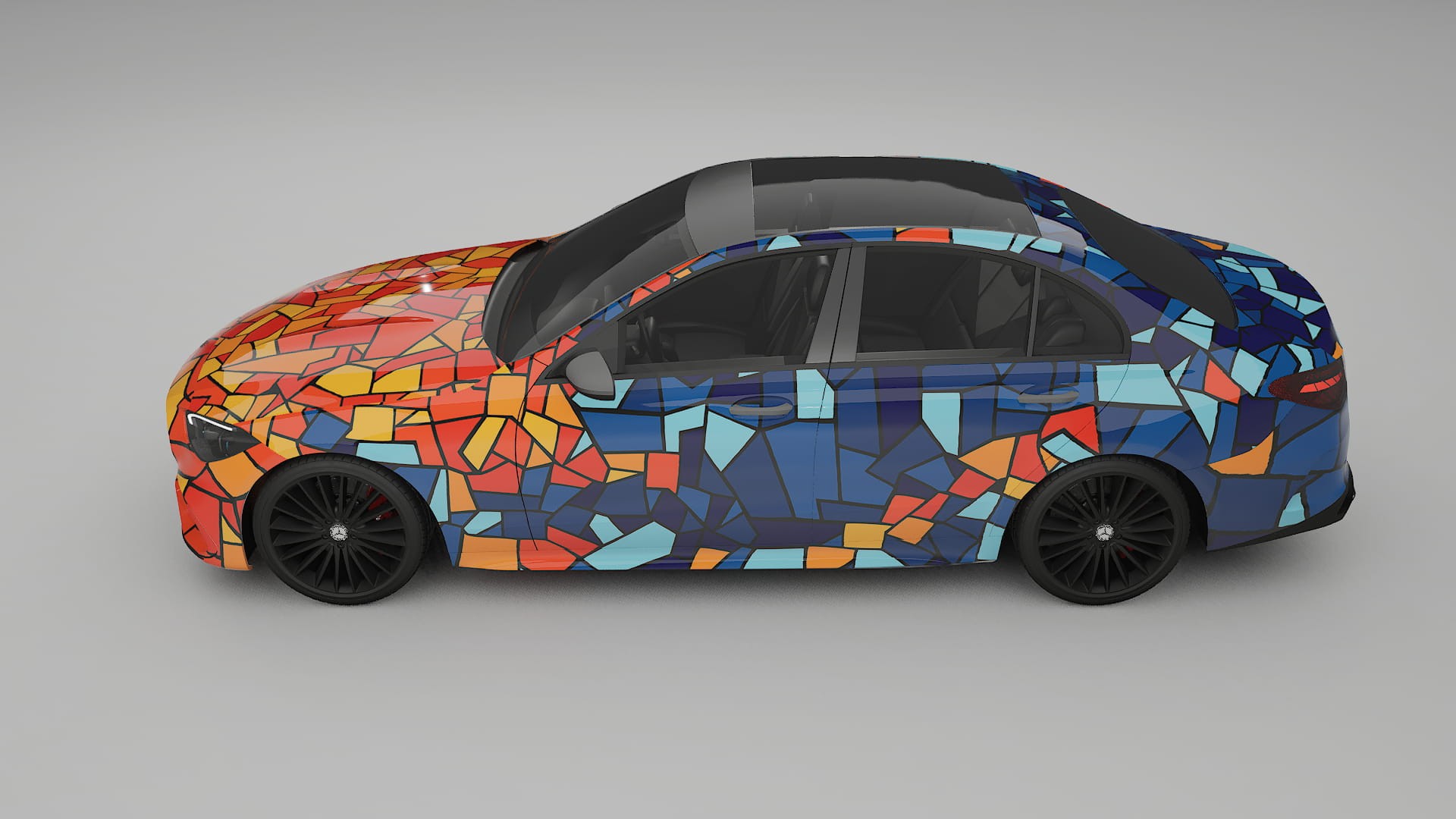 Mercedes C-class W206 BARCELONA – Designový Wrap PPF Fólie na auto - tisknutelný polyuretan