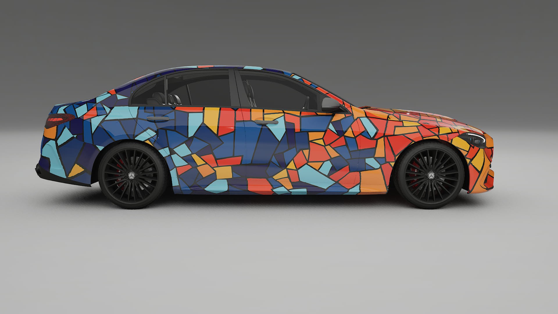 Mercedes C-class W206 BARCELONA – Designový Wrap PPF Fólie na auto - tisknutelný polyuretan