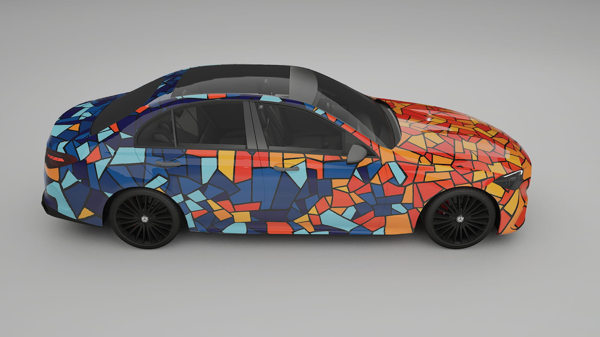 Mercedes C-class W206 BARCELONA – Designový Wrap PPF Fólie na auto - tisknutelný polyuretan