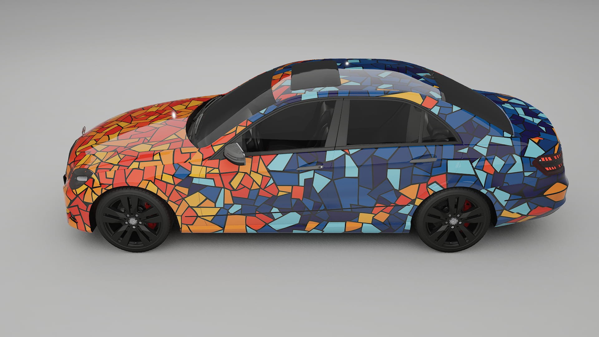 Mercedes E-class Sedan W212 Prefacelift BARCELONA – Designový Wrap PPF Fólie na auto - tisknutelný polyuretan