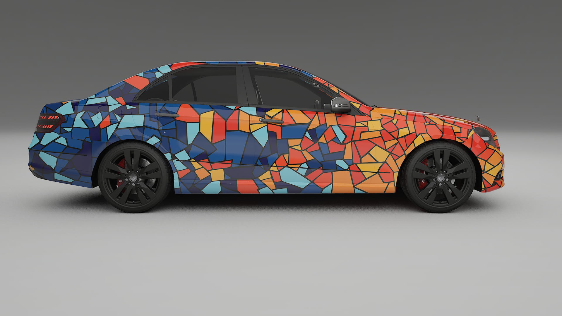 Mercedes E-class Sedan W212 Prefacelift BARCELONA – Designový Wrap PPF Fólie na auto - tisknutelný polyuretan
