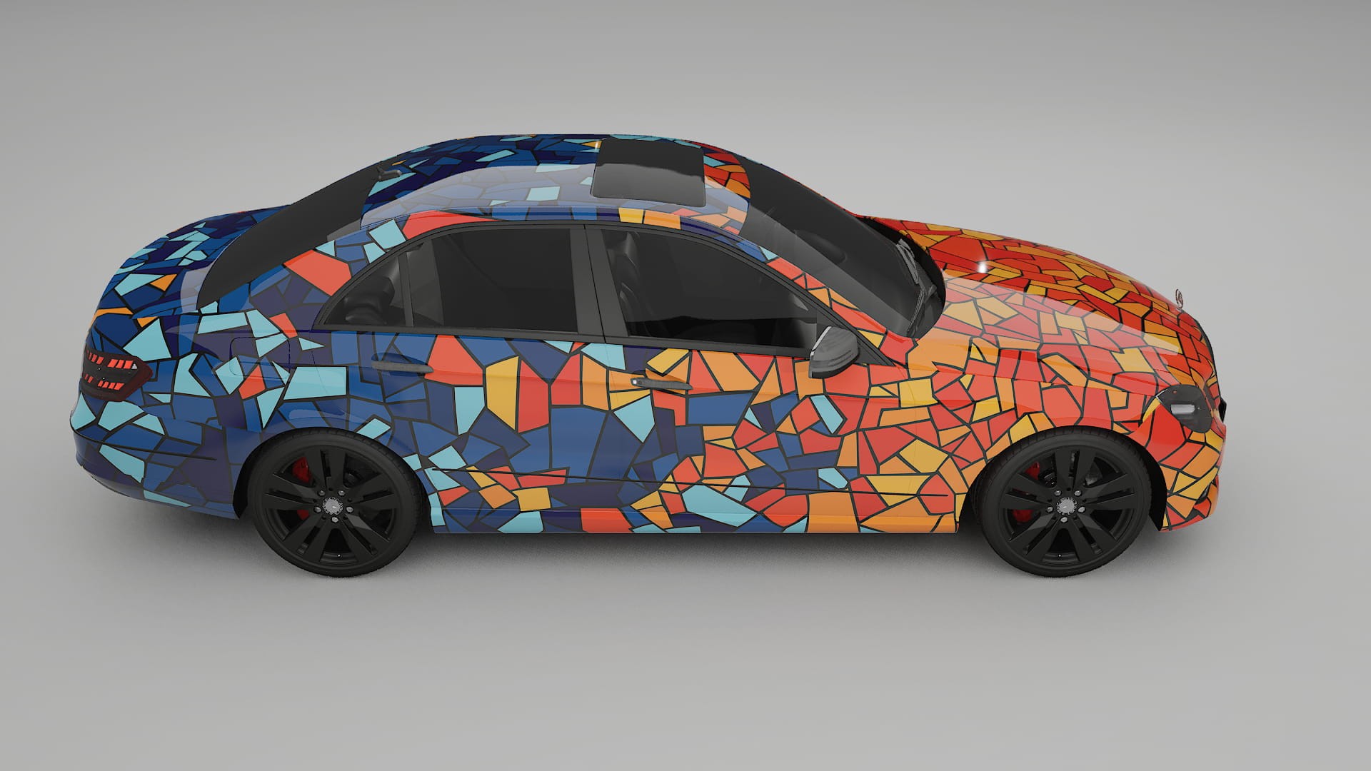 Mercedes E-class Sedan W212 Prefacelift BARCELONA – Designový Wrap PPF Fólie na auto - tisknutelný polyuretan