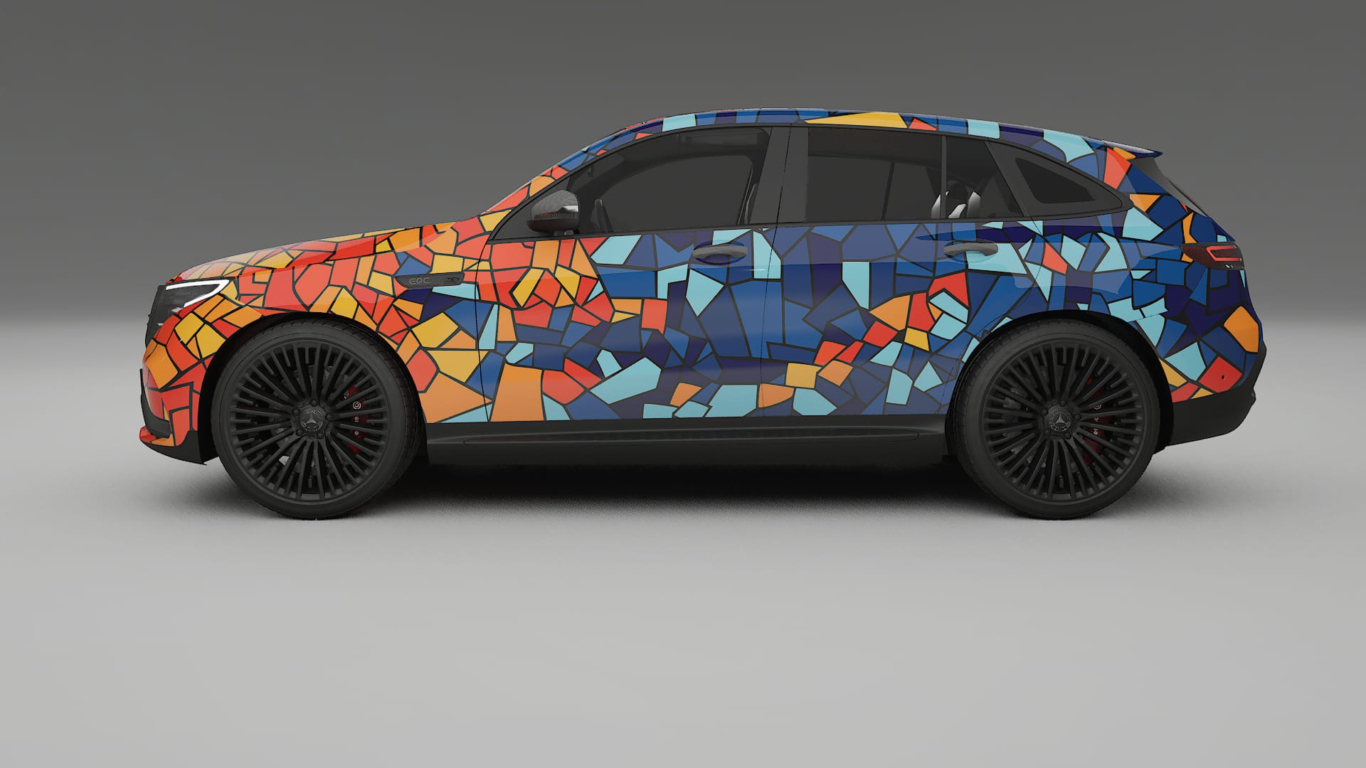 Mercedes EQC AMG BARCELONA – Designový Wrap PPF Fólie na auto - tisknutelný polyuretan