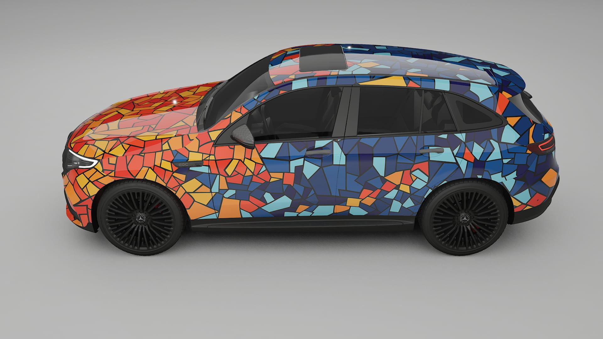 Mercedes EQC AMG BARCELONA – Designový Wrap PPF Fólie na auto - tisknutelný polyuretan