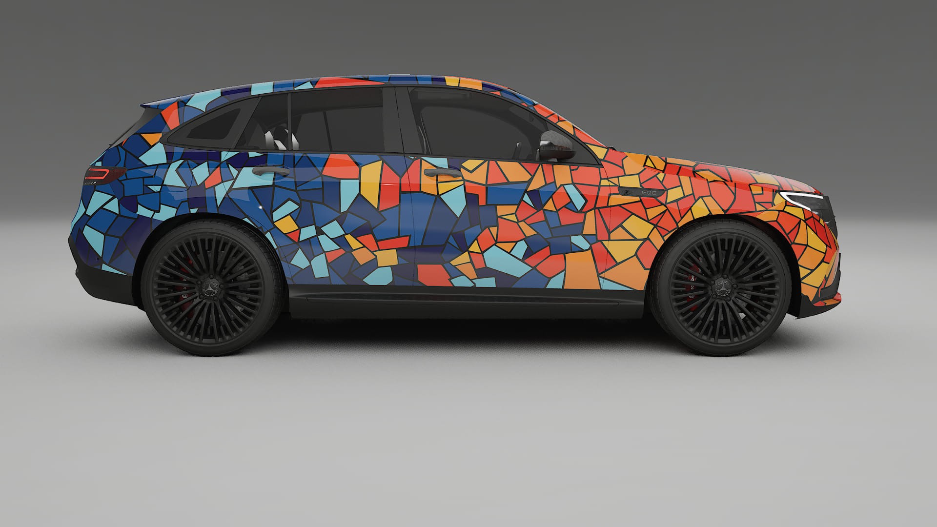 Mercedes EQC AMG BARCELONA – Designový Wrap PPF Fólie na auto - tisknutelný polyuretan