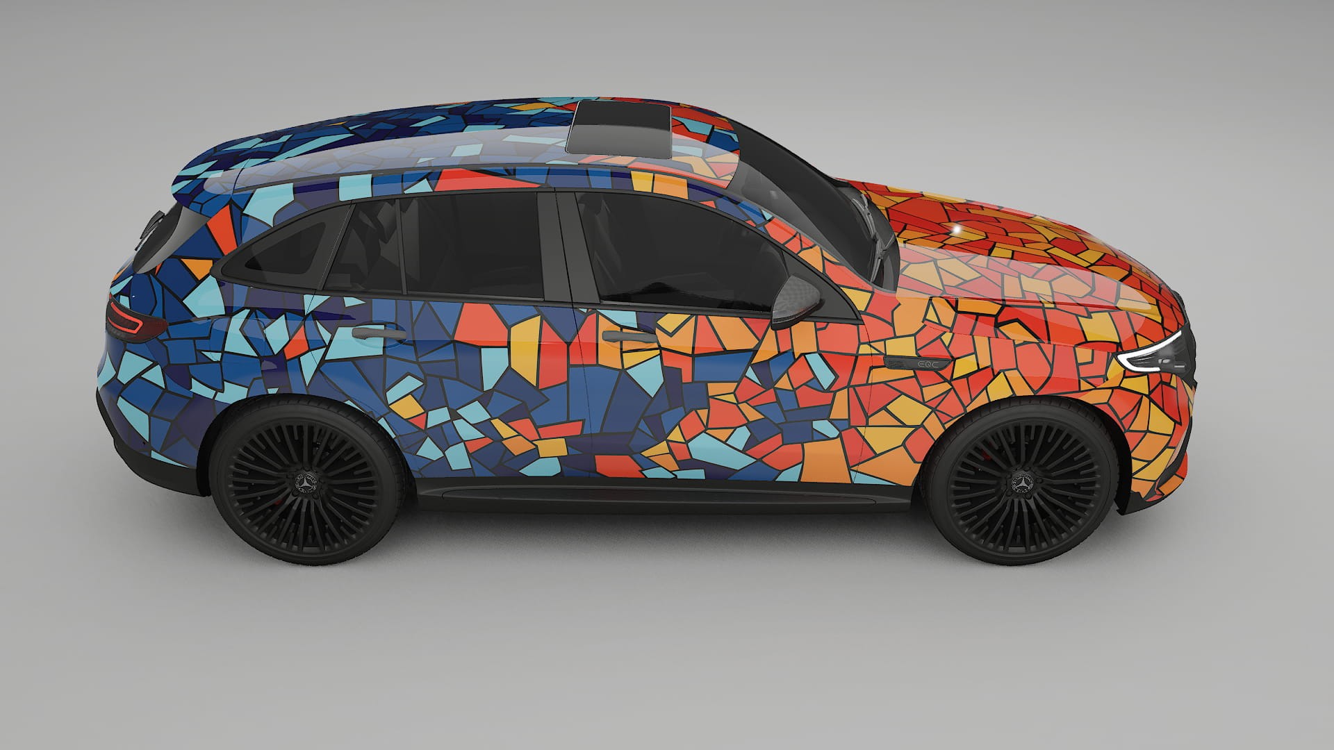 Mercedes EQC AMG BARCELONA – Designový Wrap PPF Fólie na auto - tisknutelný polyuretan