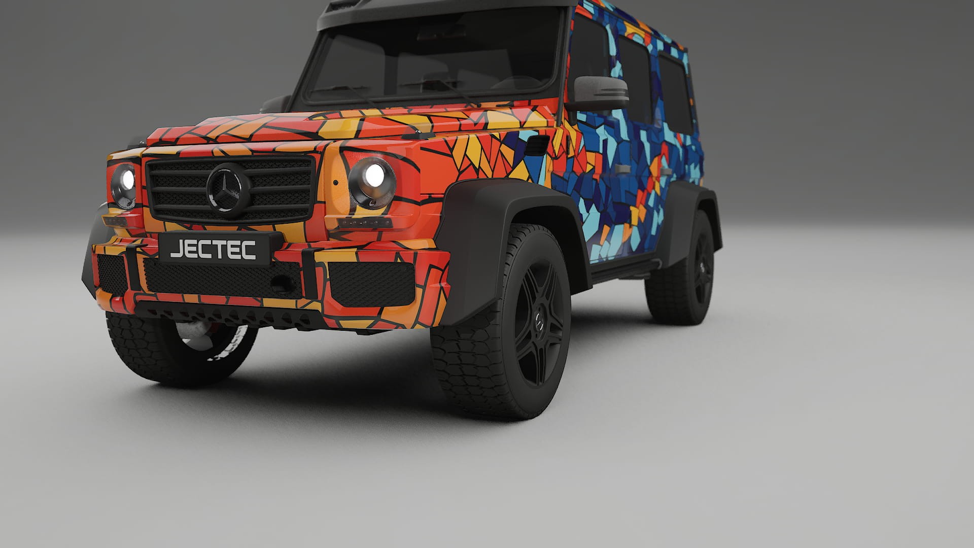 Mercedes G-class 4x4 W463 BARCELONA – Designový Wrap PPF Fólie na auto - tisknutelný polyuretan
