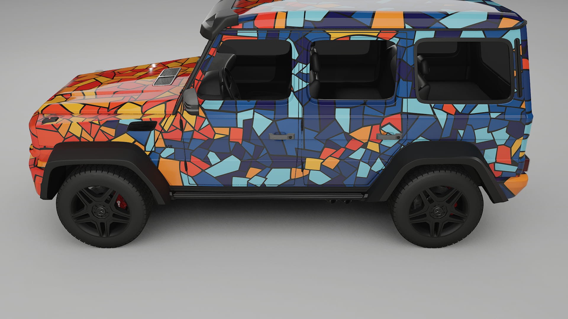 Mercedes G-class 4x4 W463 BARCELONA – Designový Wrap PPF Fólie na auto - tisknutelný polyuretan