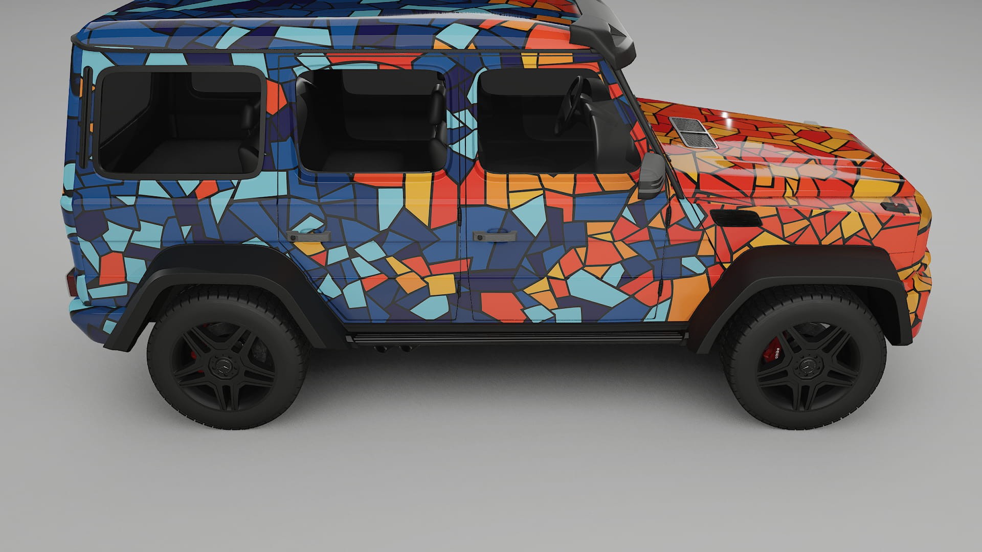 Mercedes G-class 4x4 W463 BARCELONA – Designový Wrap PPF Fólie na auto - tisknutelný polyuretan
