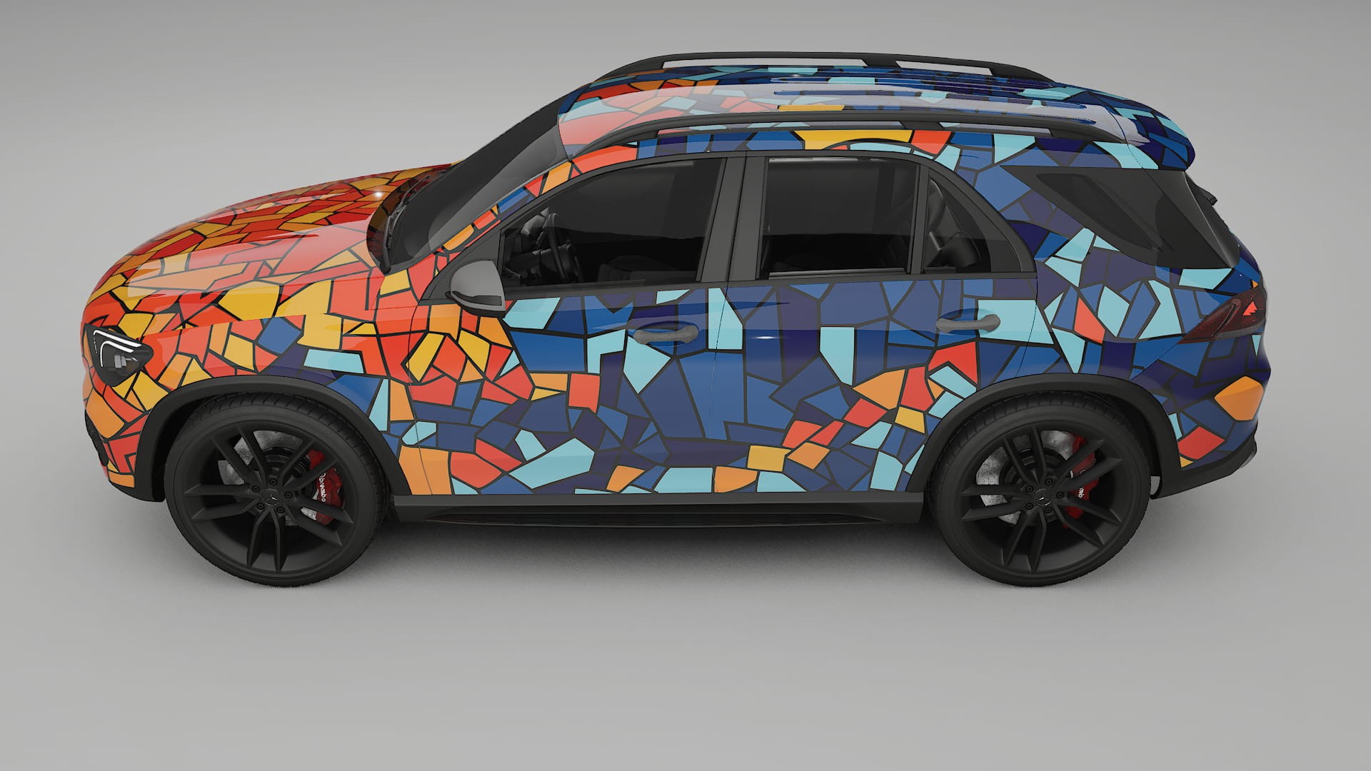 Mercedes GLE W167 BARCELONA – Designový Wrap PPF Fólie na auto - tisknutelný polyuretan