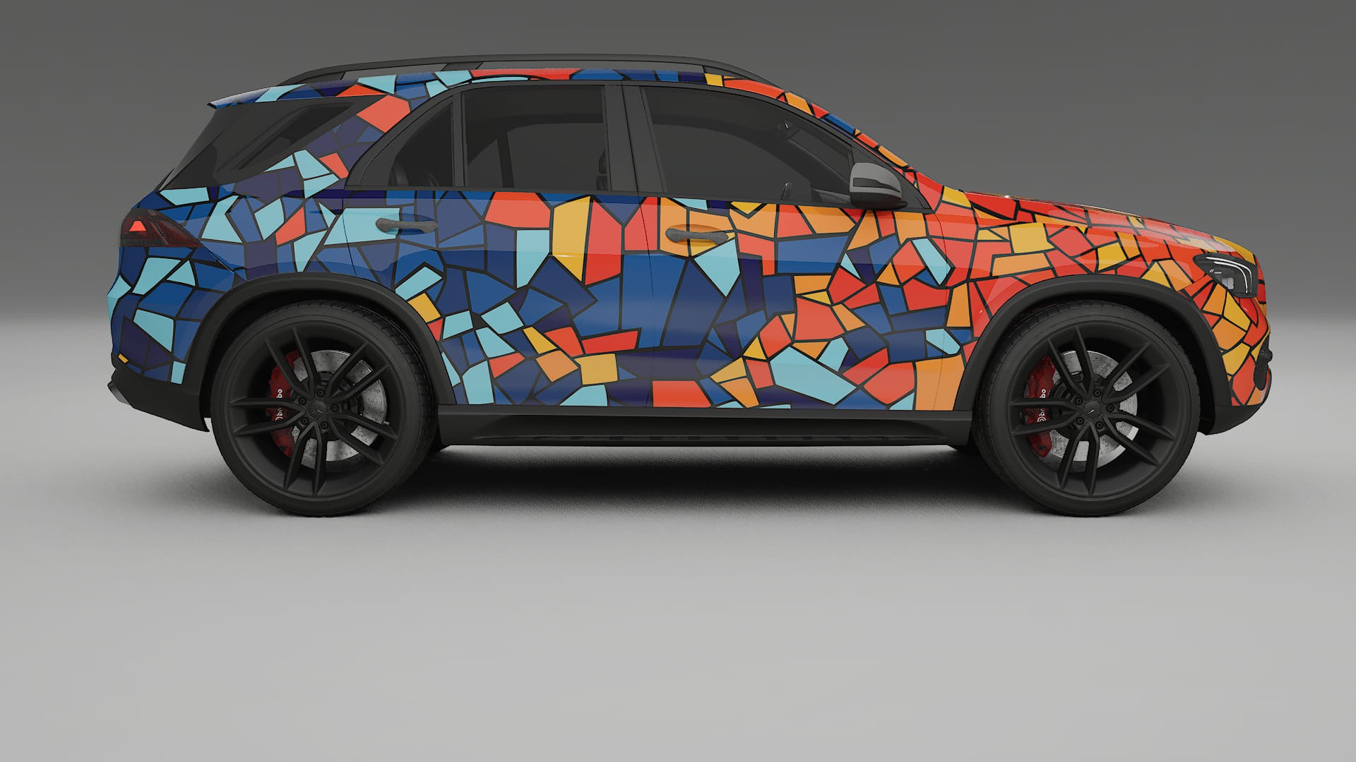 Mercedes GLE W167 BARCELONA – Designový Wrap PPF Fólie na auto - tisknutelný polyuretan