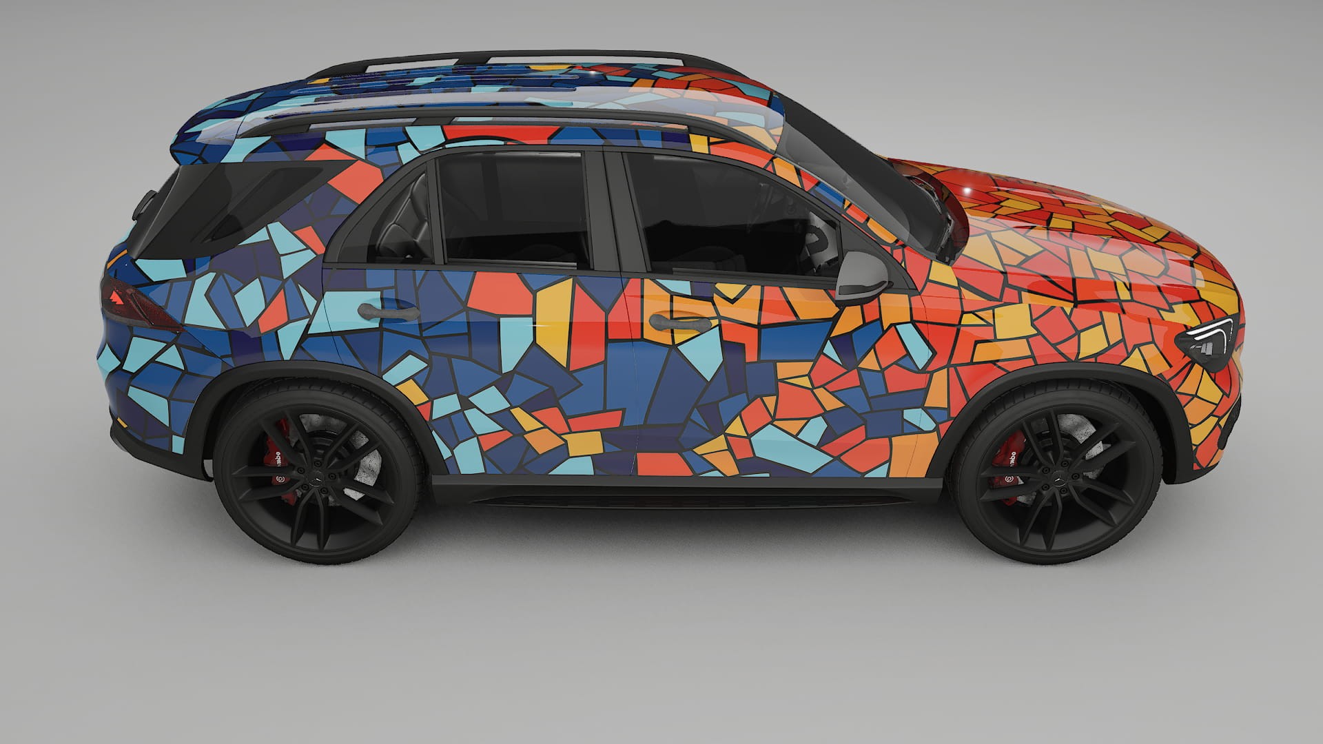 Mercedes GLE W167 BARCELONA – Designový Wrap PPF Fólie na auto - tisknutelný polyuretan