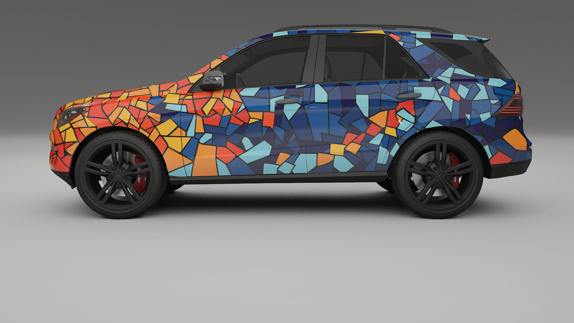 Mercedes M-class W166 BARCELONA – Designový Wrap PPF Fólie na auto - tisknutelný polyuretan