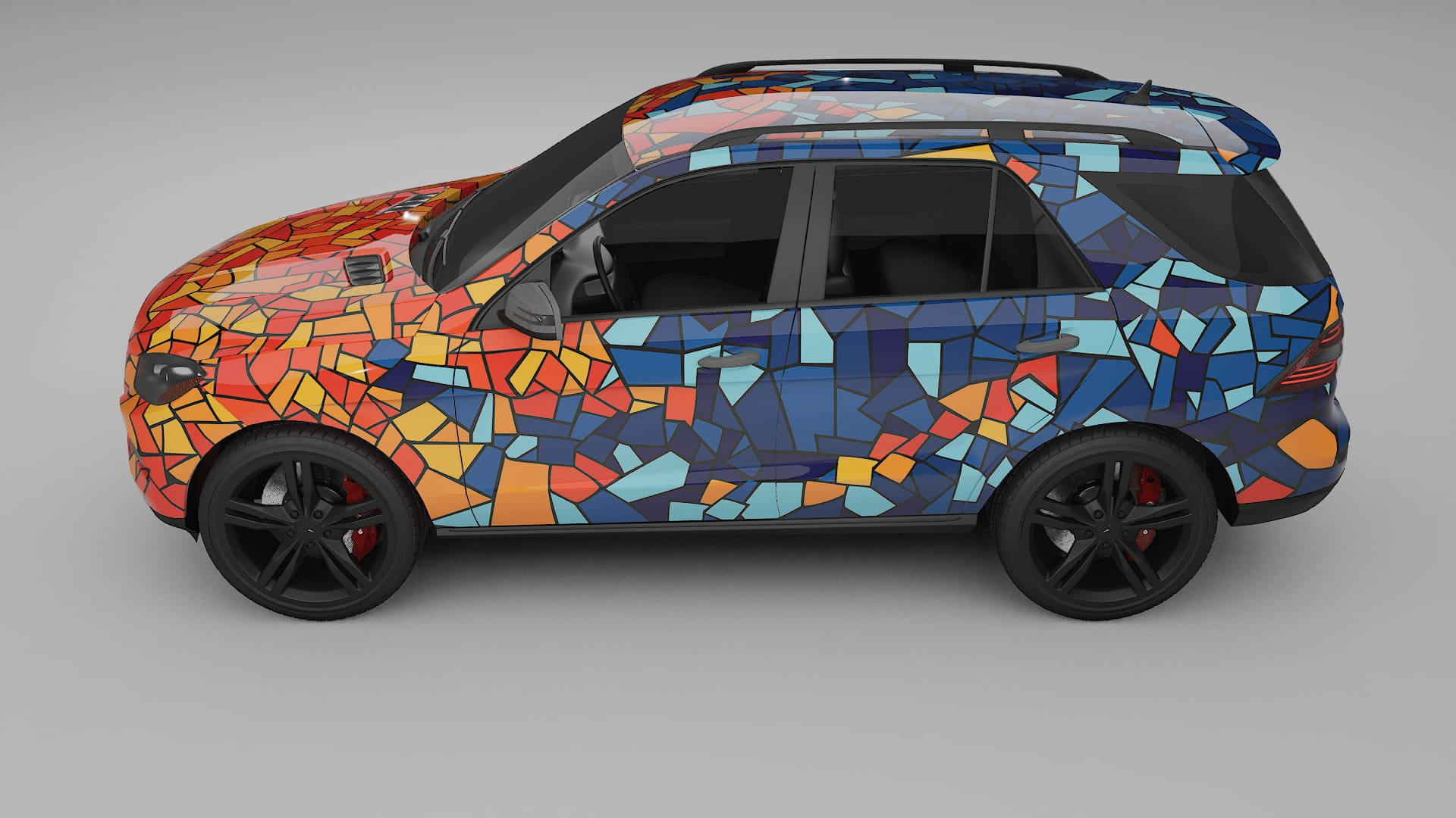 Mercedes M-class W166 BARCELONA – Designový Wrap PPF Fólie na auto - tisknutelný polyuretan