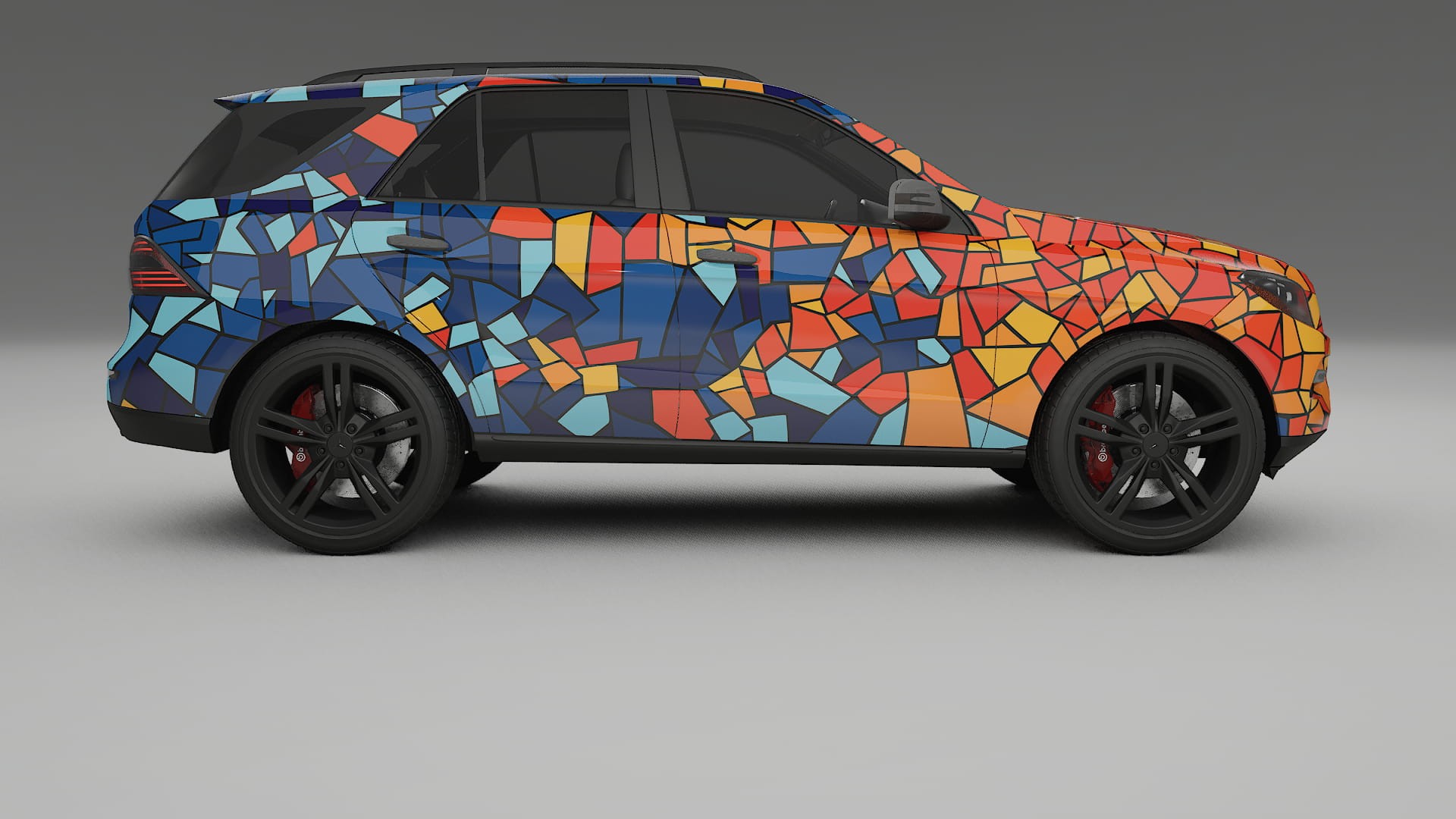 Mercedes M-class W166 BARCELONA – Designový Wrap PPF Fólie na auto - tisknutelný polyuretan