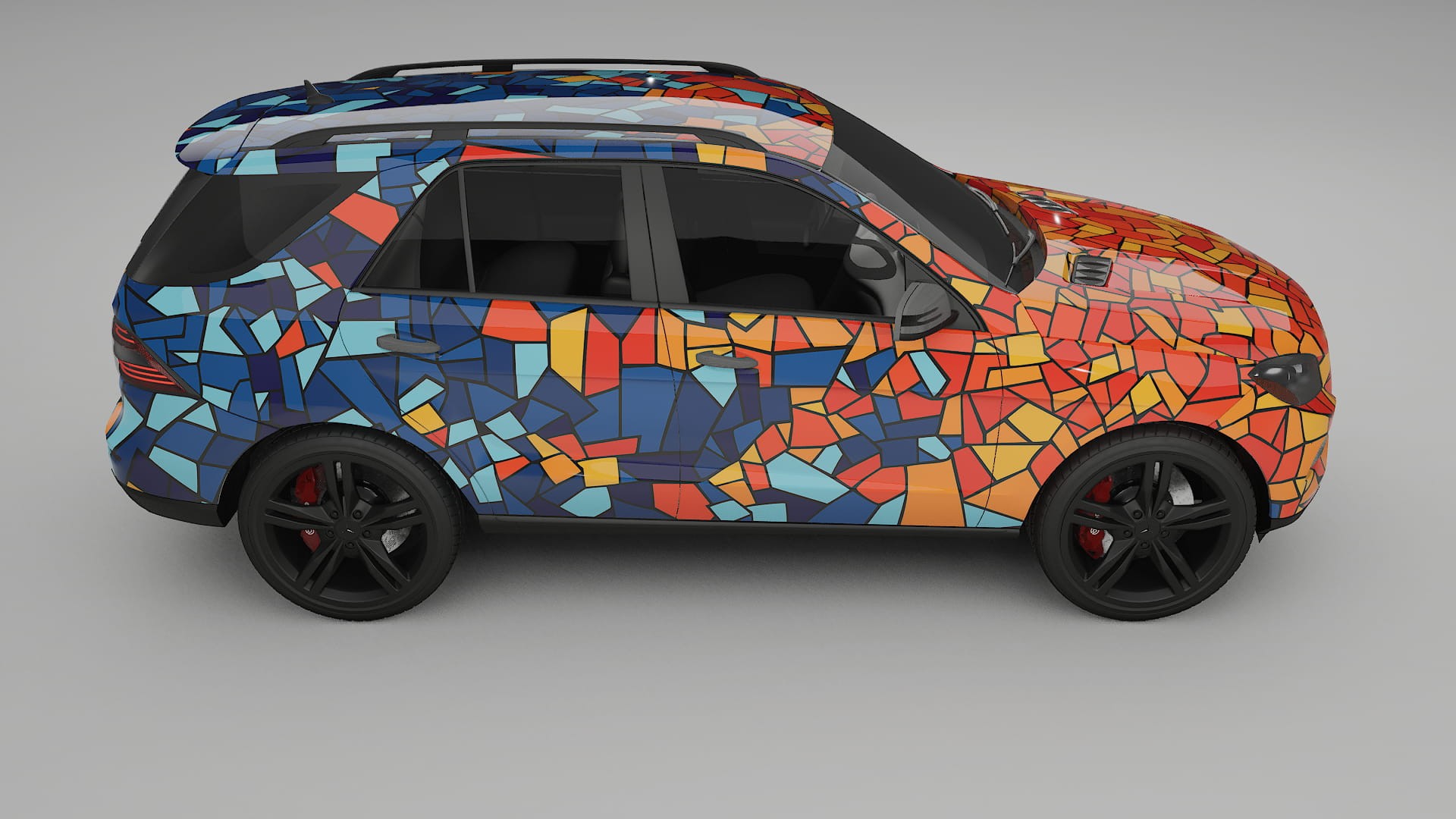 Mercedes M-class W166 BARCELONA – Designový Wrap PPF Fólie na auto - tisknutelný polyuretan