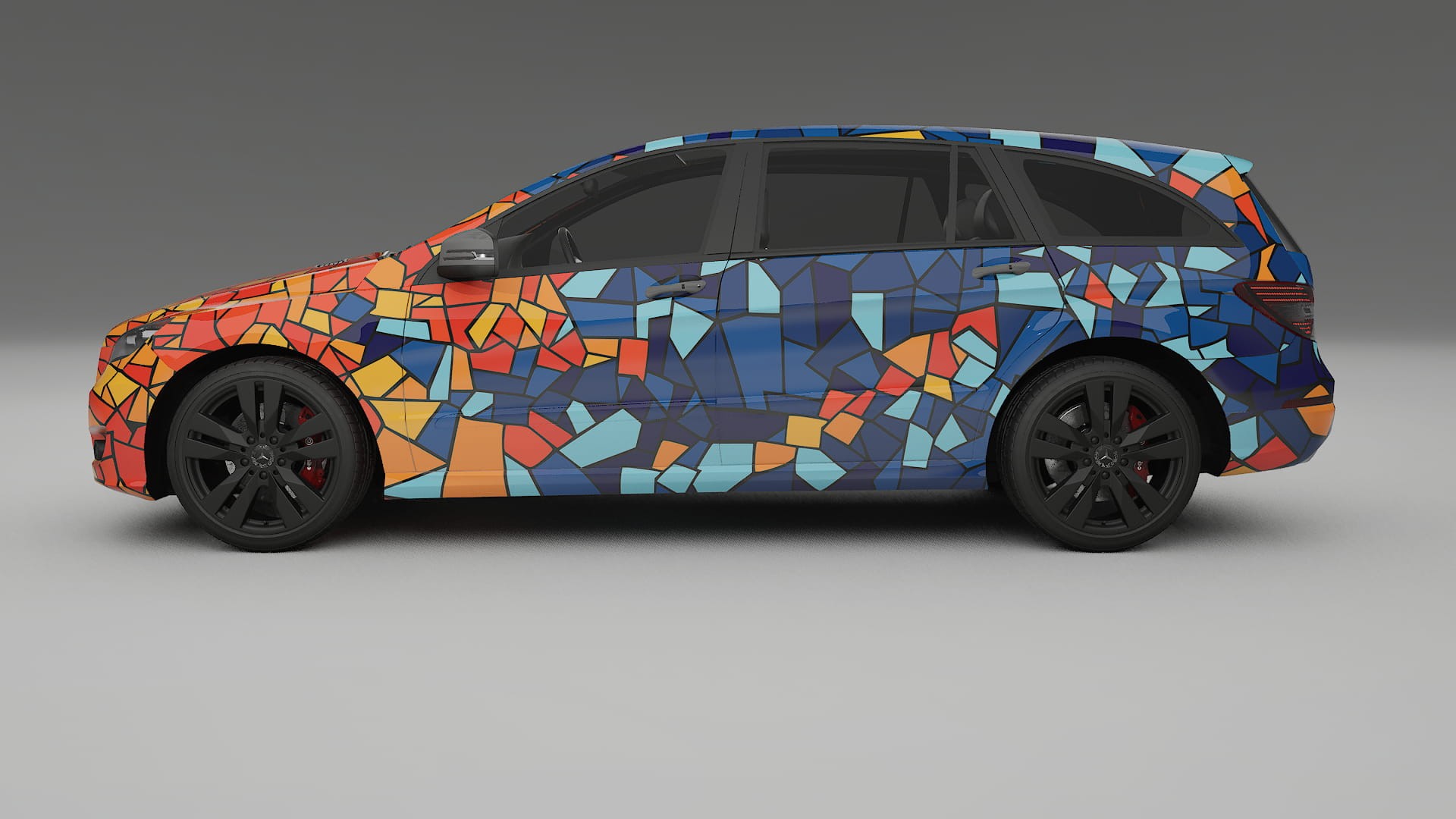 Mercedes R-class W251 facelift BARCELONA – Designový Wrap PPF Fólie na auto - tisknutelný polyuretan
