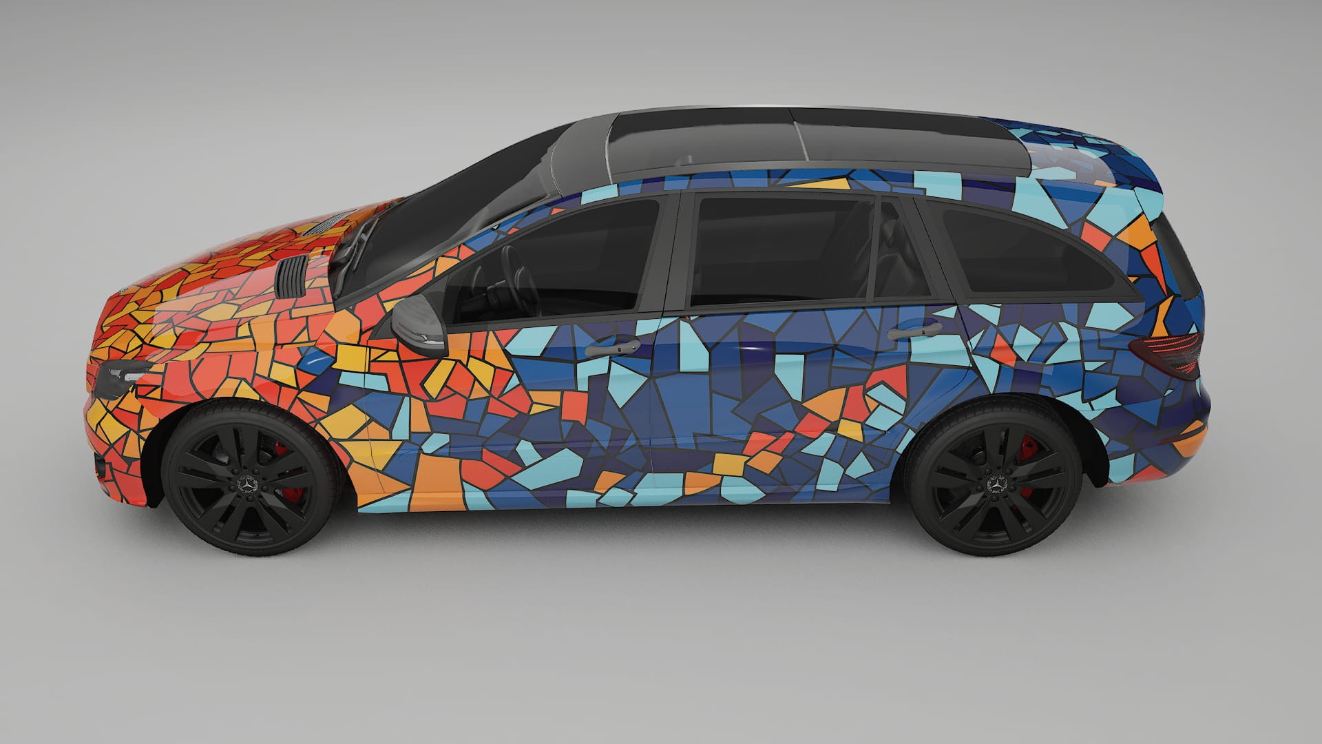 Mercedes R-class W251 facelift BARCELONA – Designový Wrap PPF Fólie na auto - tisknutelný polyuretan