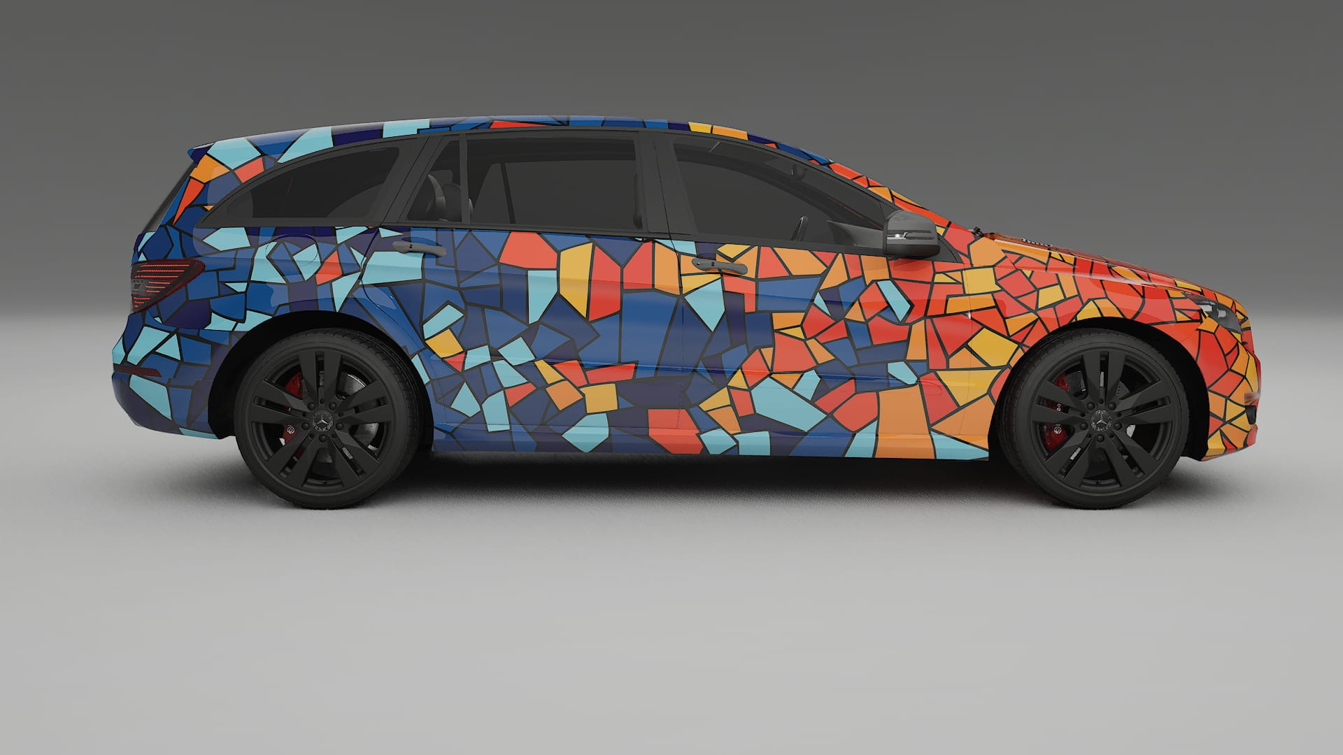 Mercedes R-class W251 facelift BARCELONA – Designový Wrap PPF Fólie na auto - tisknutelný polyuretan