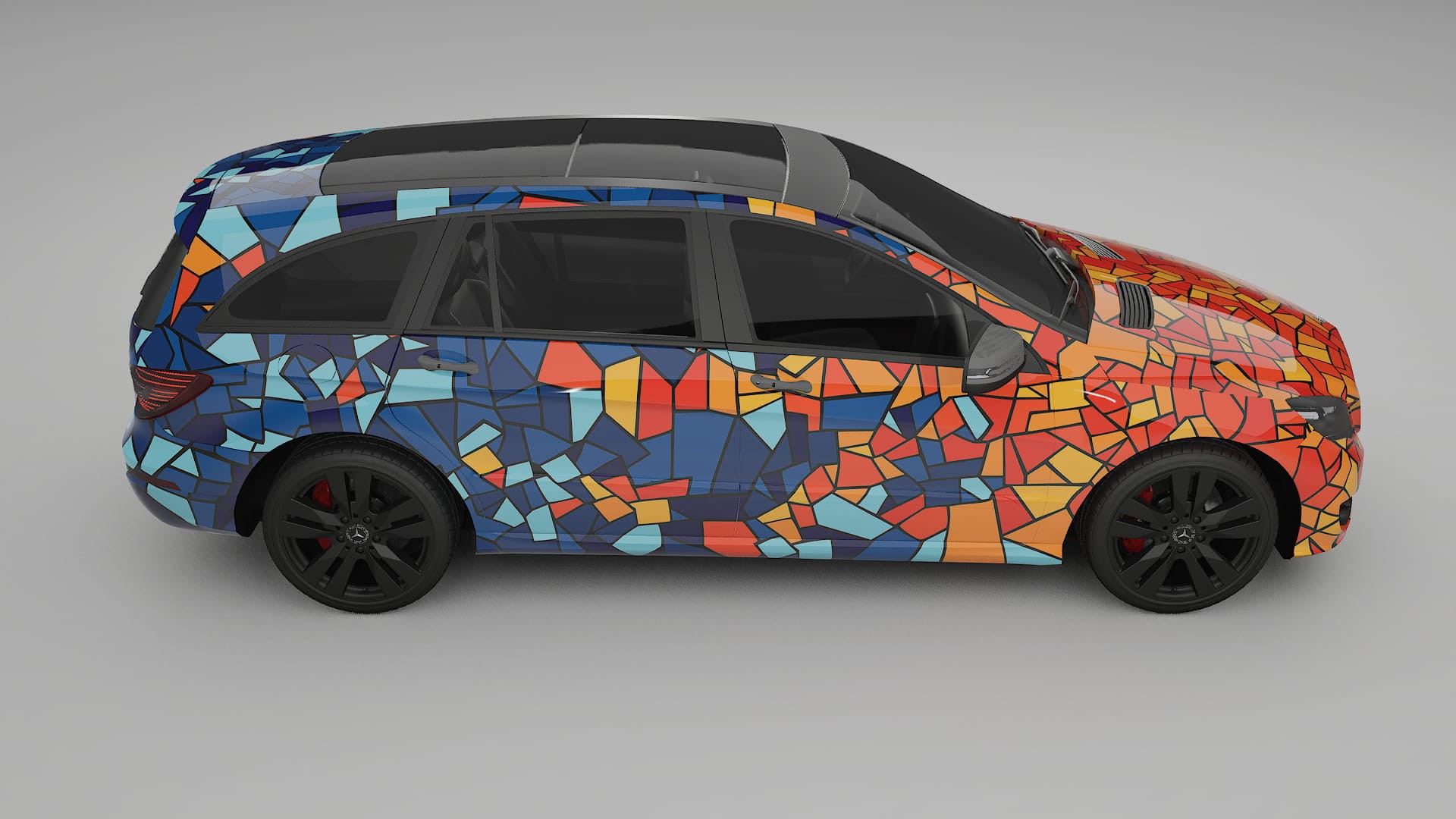 Mercedes R-class W251 facelift BARCELONA – Designový Wrap PPF Fólie na auto - tisknutelný polyuretan