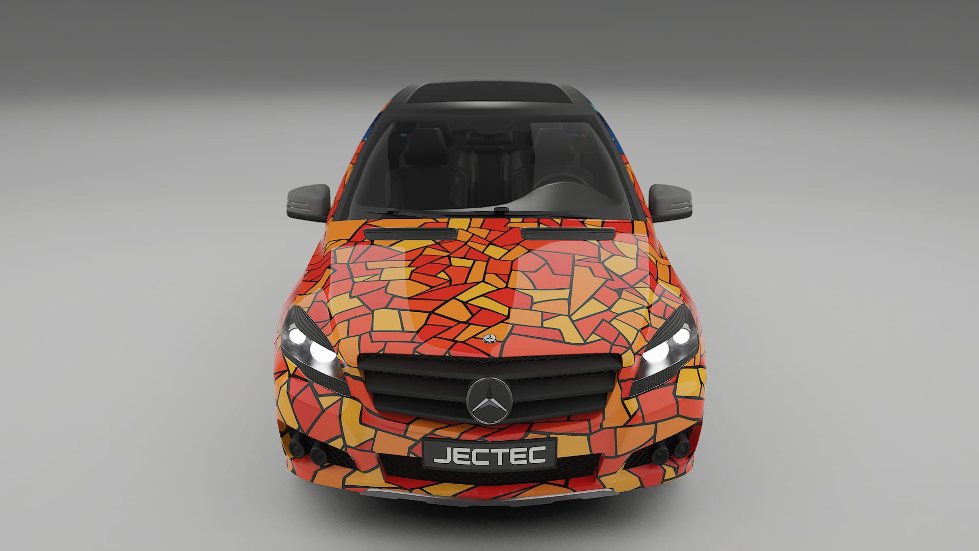 Mercedes R-class W251 facelift BARCELONA – Designový Wrap PPF Fólie na auto - tisknutelný polyuretan