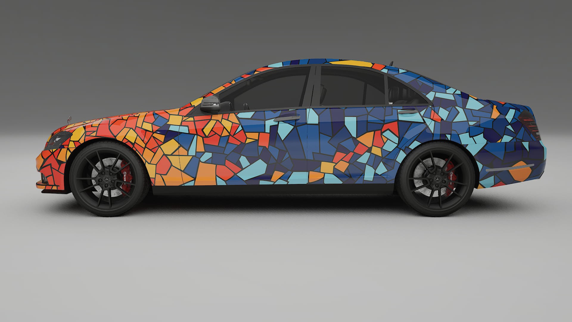 Mercedes S-class W221 facelift BARCELONA – Designový Wrap PPF Fólie na auto - tisknutelný polyuretan