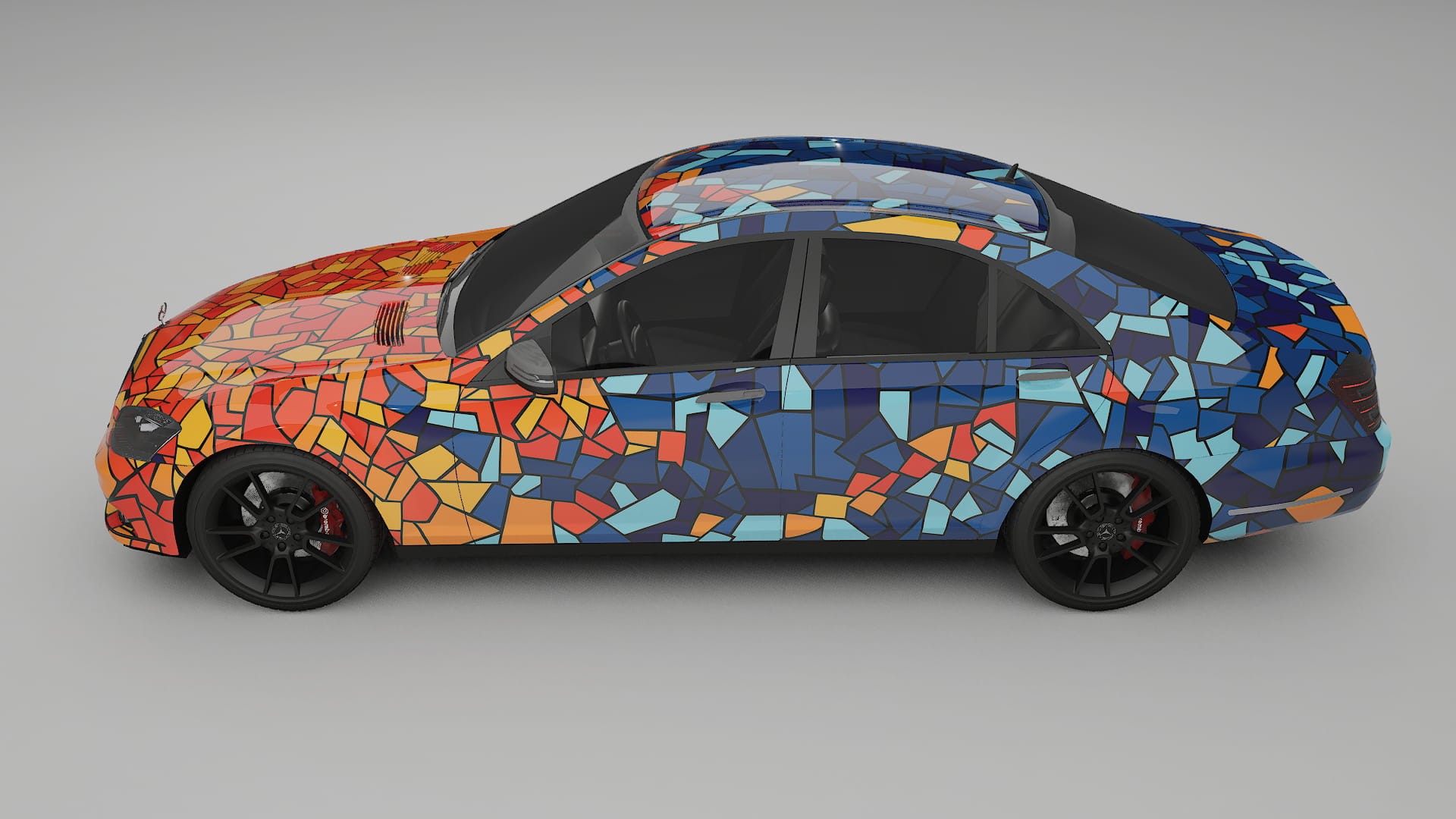 Mercedes S-class W221 facelift BARCELONA – Designový Wrap PPF Fólie na auto - tisknutelný polyuretan