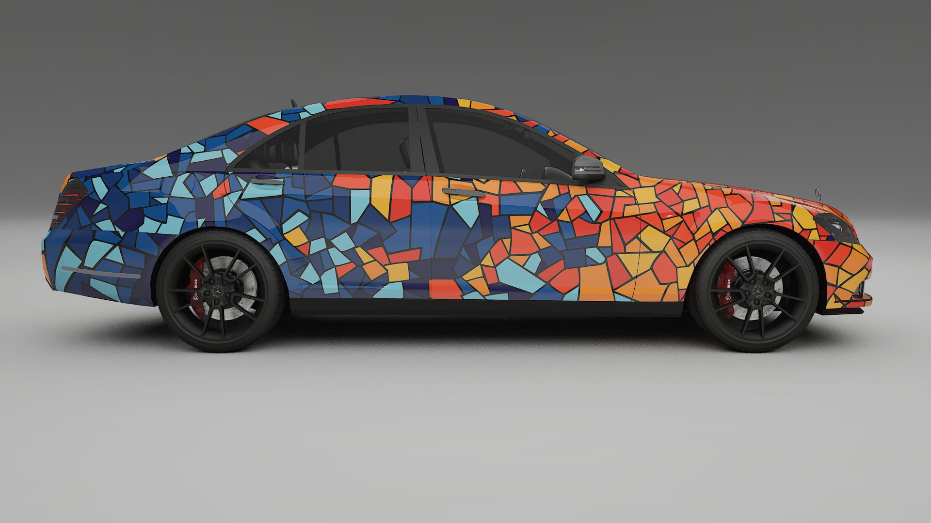 Mercedes S-class W221 facelift BARCELONA – Designový Wrap PPF Fólie na auto - tisknutelný polyuretan