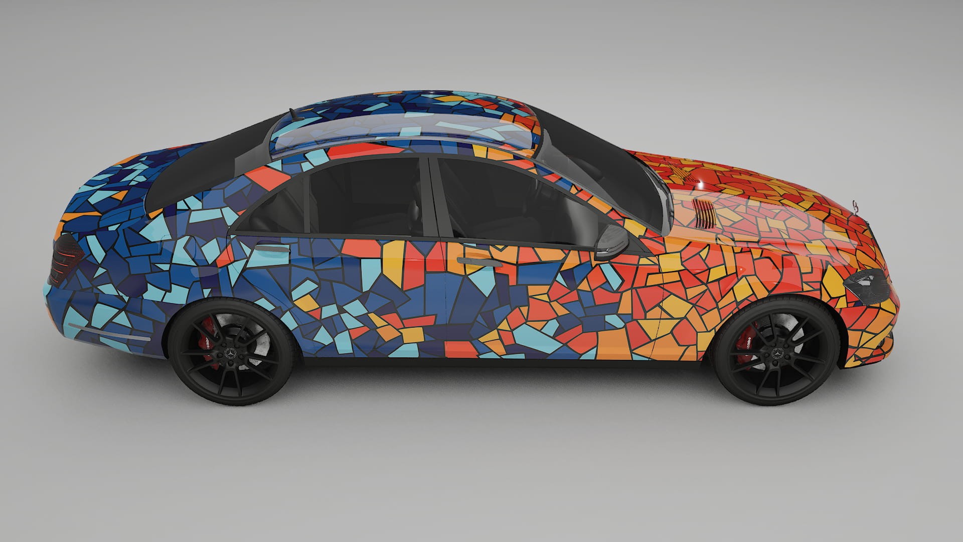 Mercedes S-class W221 facelift BARCELONA – Designový Wrap PPF Fólie na auto - tisknutelný polyuretan