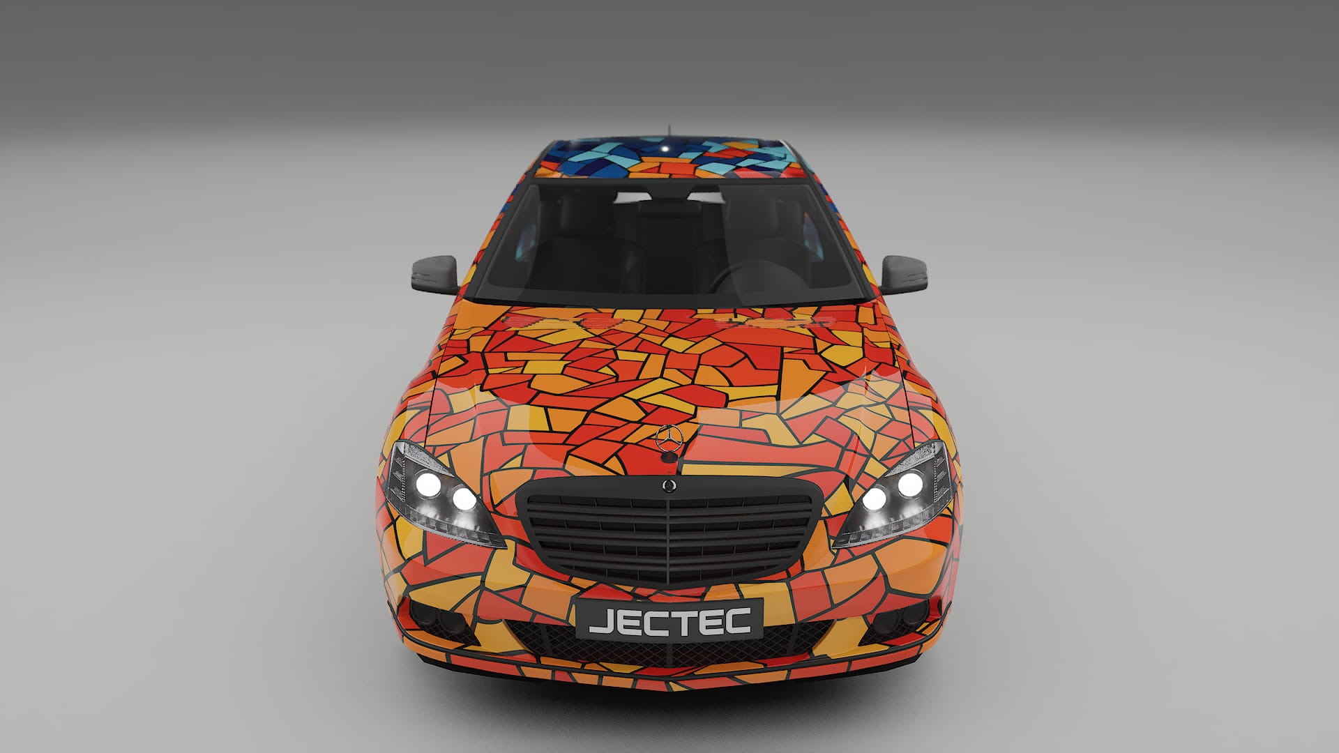 Mercedes S-class W221 facelift BARCELONA – Designový Wrap PPF Fólie na auto - tisknutelný polyuretan