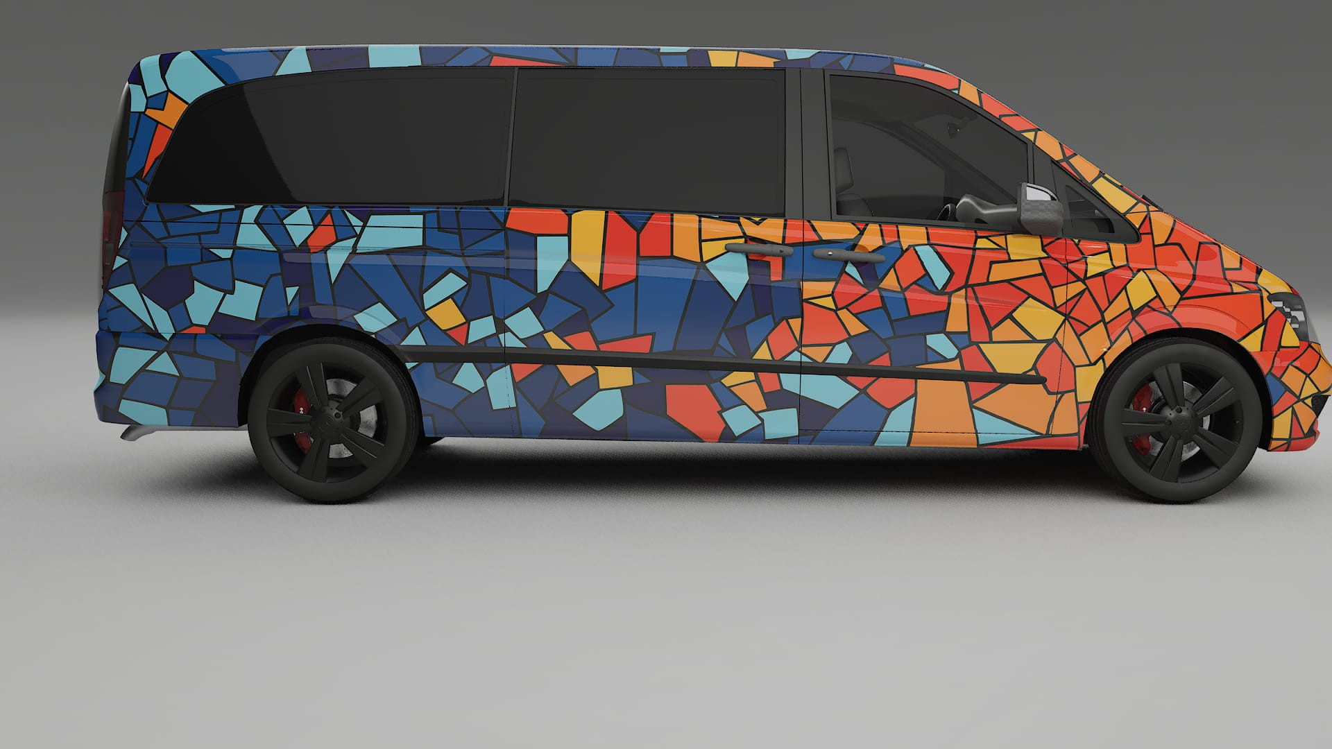 Mercedes Viano Extralong W439 Facelift BARCELONA – Designový Wrap PPF Fólie na auto - tisknutelný polyuretan