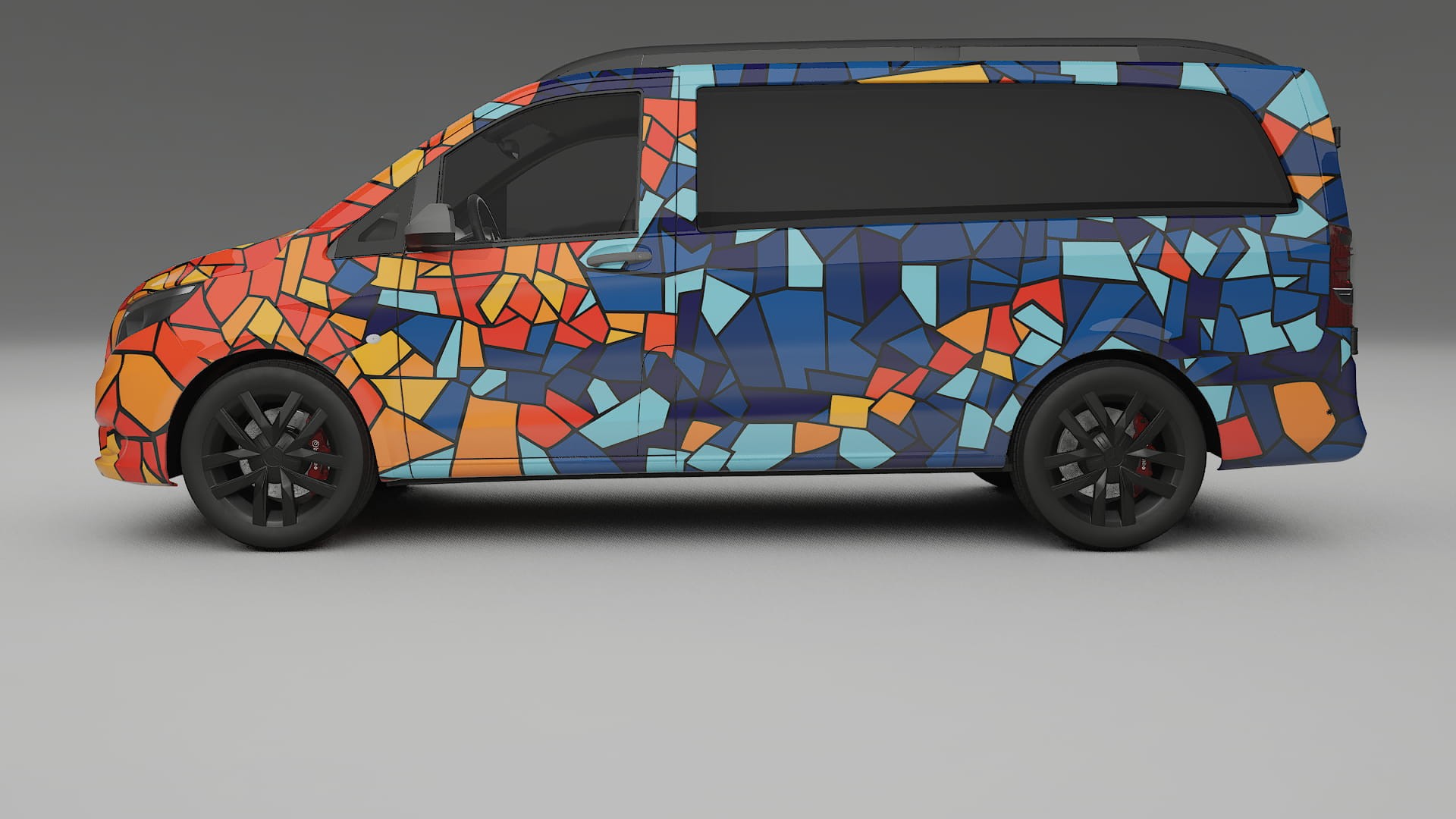 Mercedes Vito Short W447 prefacelift BARCELONA – Designový Wrap PPF Fólie na auto - tisknutelný polyuretan