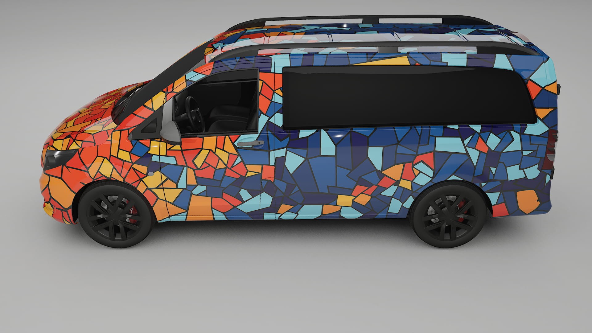 Mercedes Vito Short W447 prefacelift BARCELONA – Designový Wrap PPF Fólie na auto - tisknutelný polyuretan