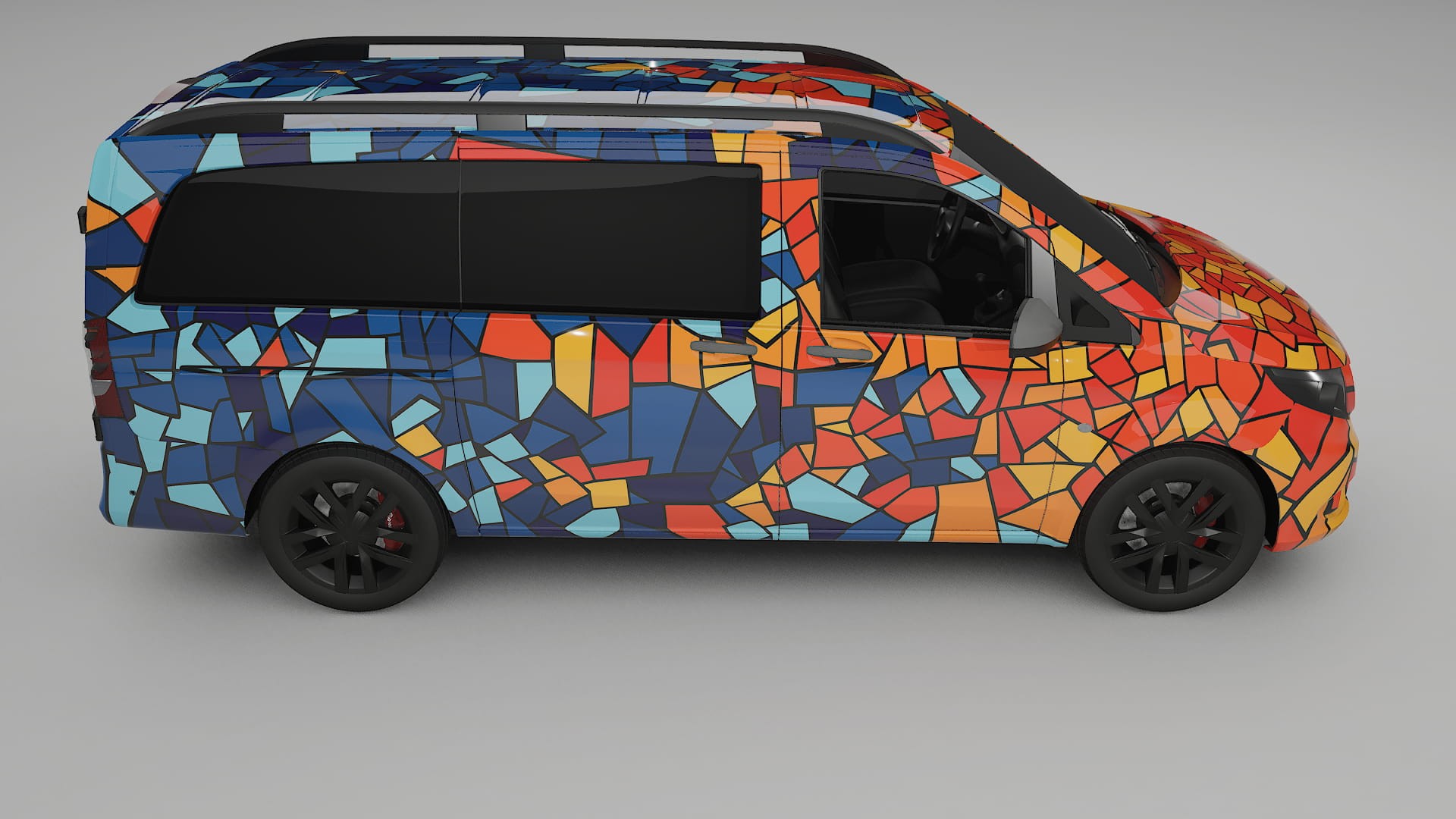 Mercedes Vito Short W447 prefacelift BARCELONA – Designový Wrap PPF Fólie na auto - tisknutelný polyuretan