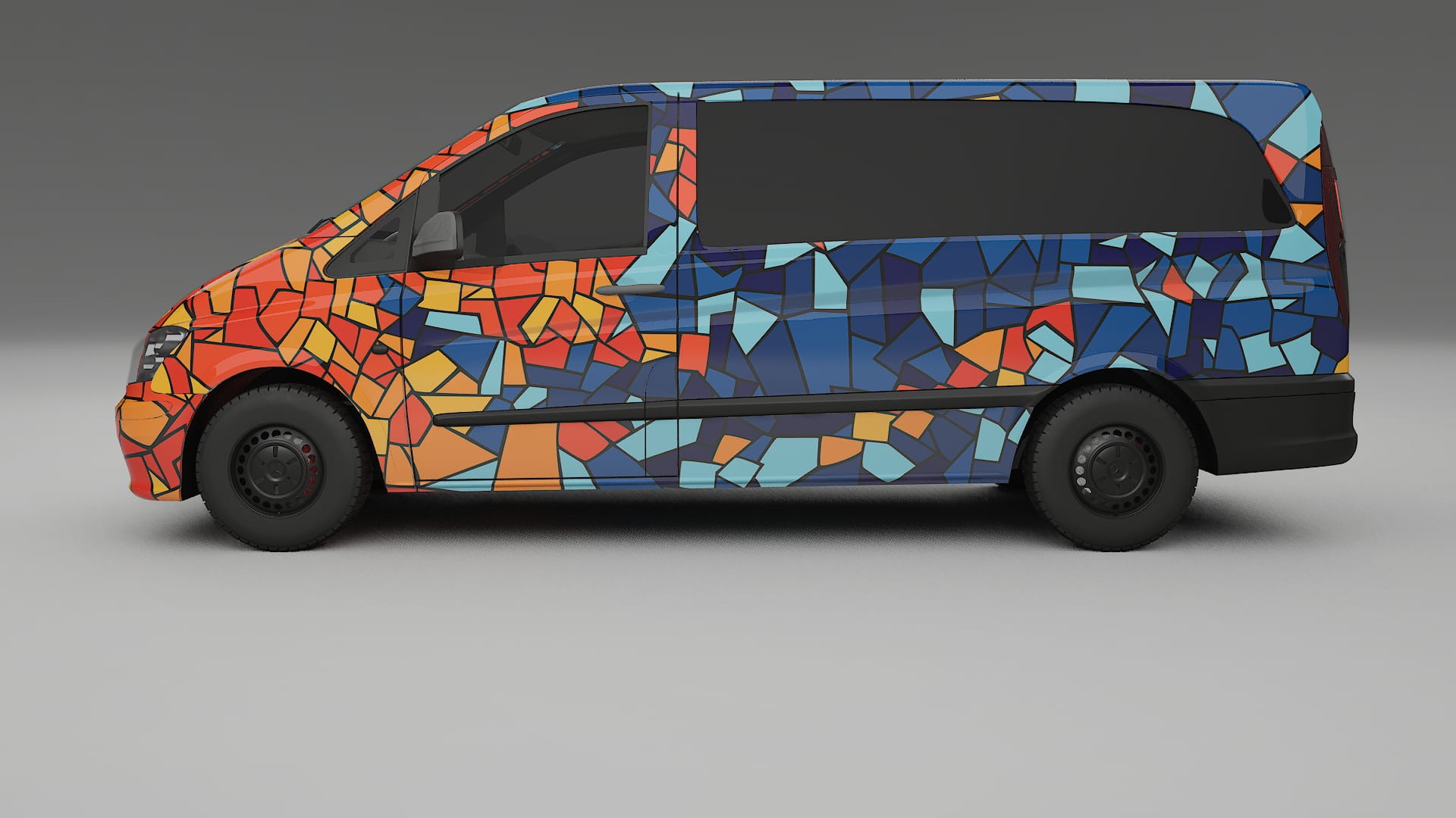 Mercedes Vito Short W639 facelift BARCELONA – Designový Wrap PPF Fólie na auto - tisknutelný polyuretan