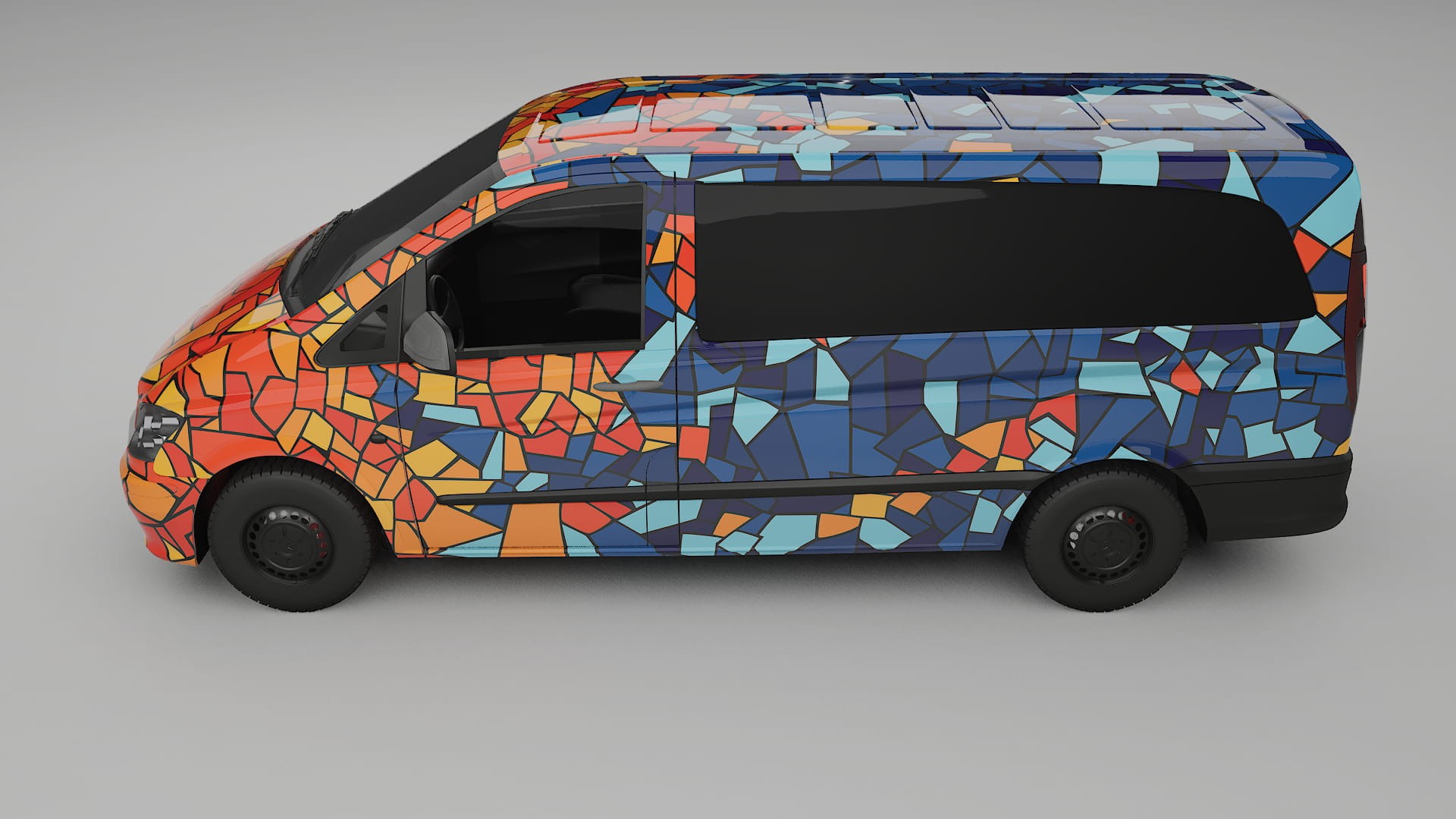 Mercedes Vito Short W639 facelift BARCELONA – Designový Wrap PPF Fólie na auto - tisknutelný polyuretan