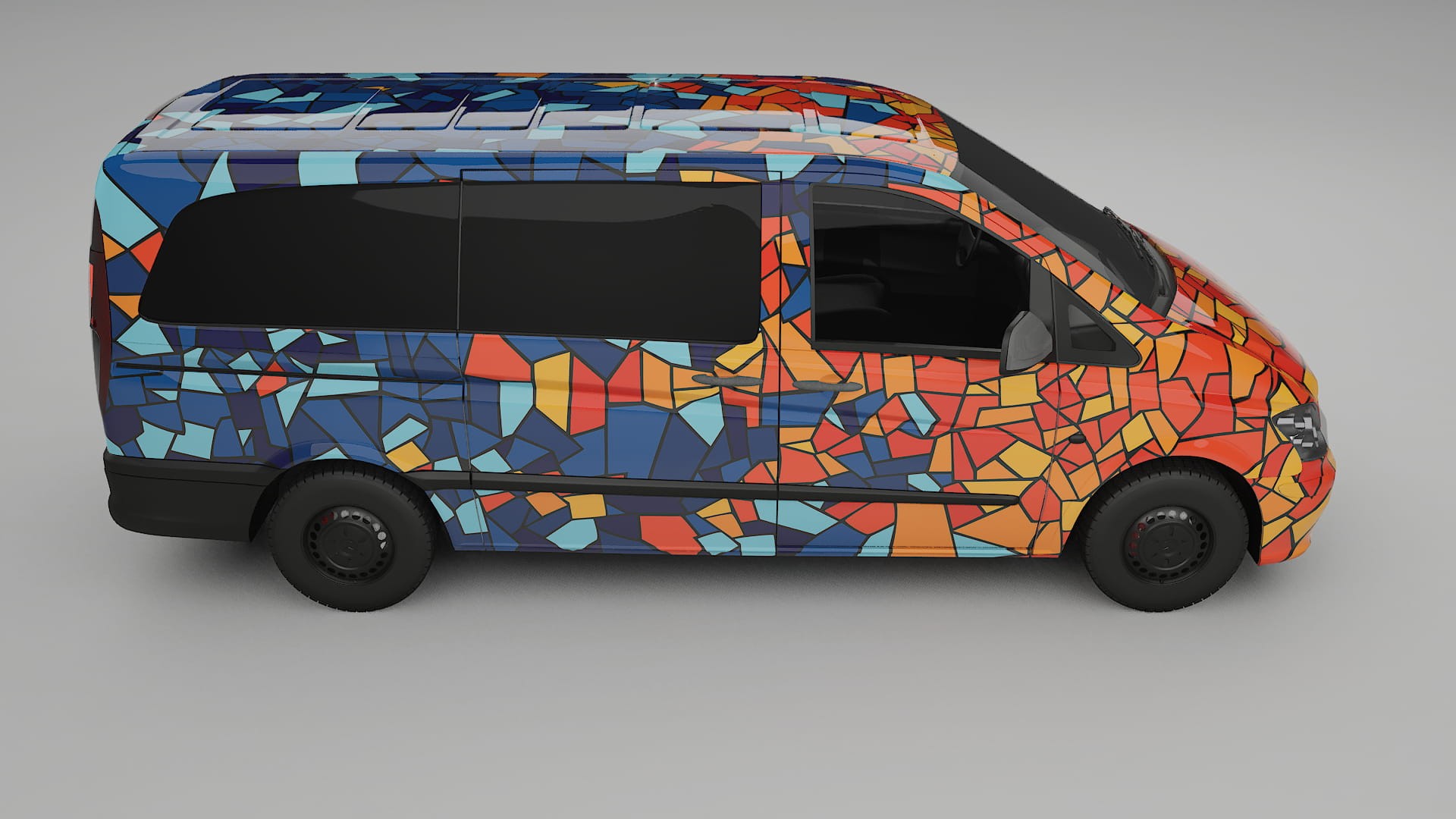 Mercedes Vito Short W639 facelift BARCELONA – Designový Wrap PPF Fólie na auto - tisknutelný polyuretan